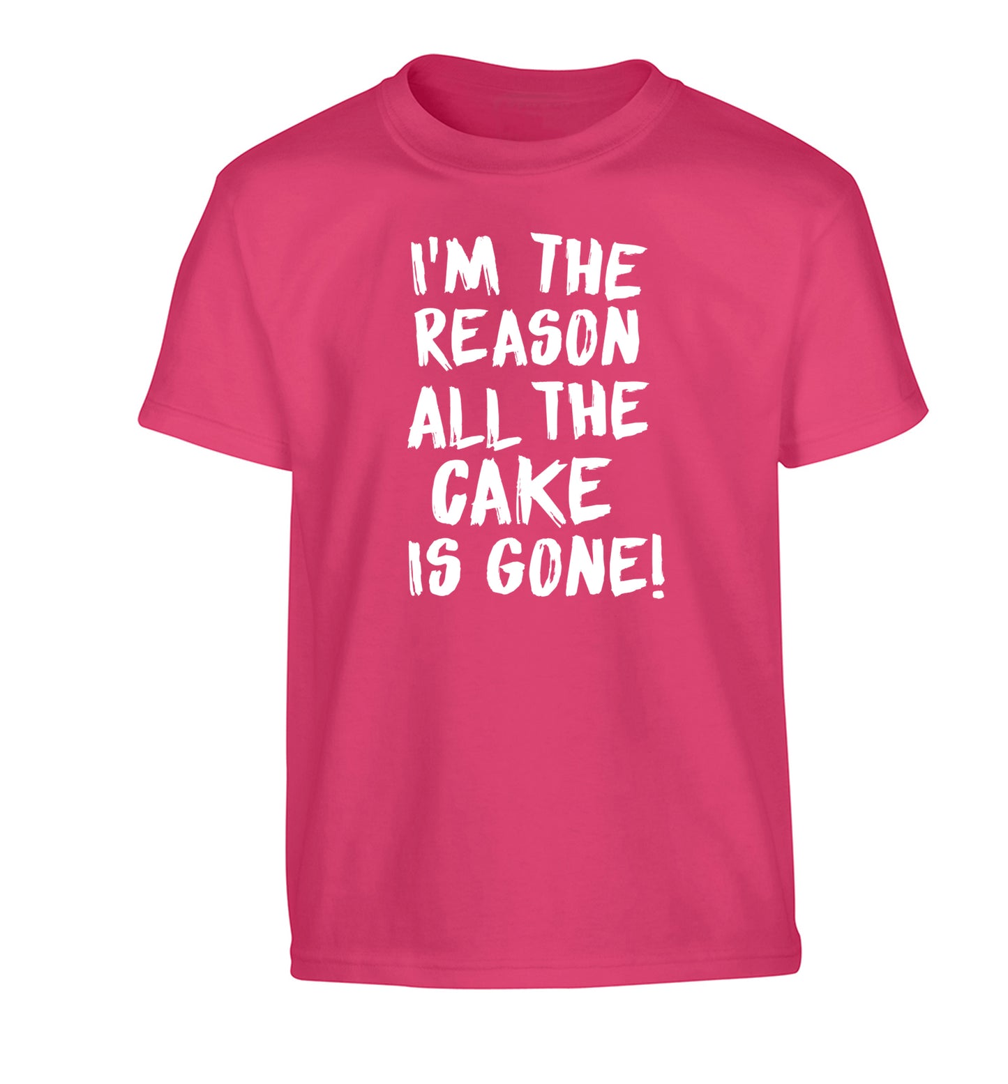 I'm the reason all the cake is gone Children's pink Tshirt 12-13 Years