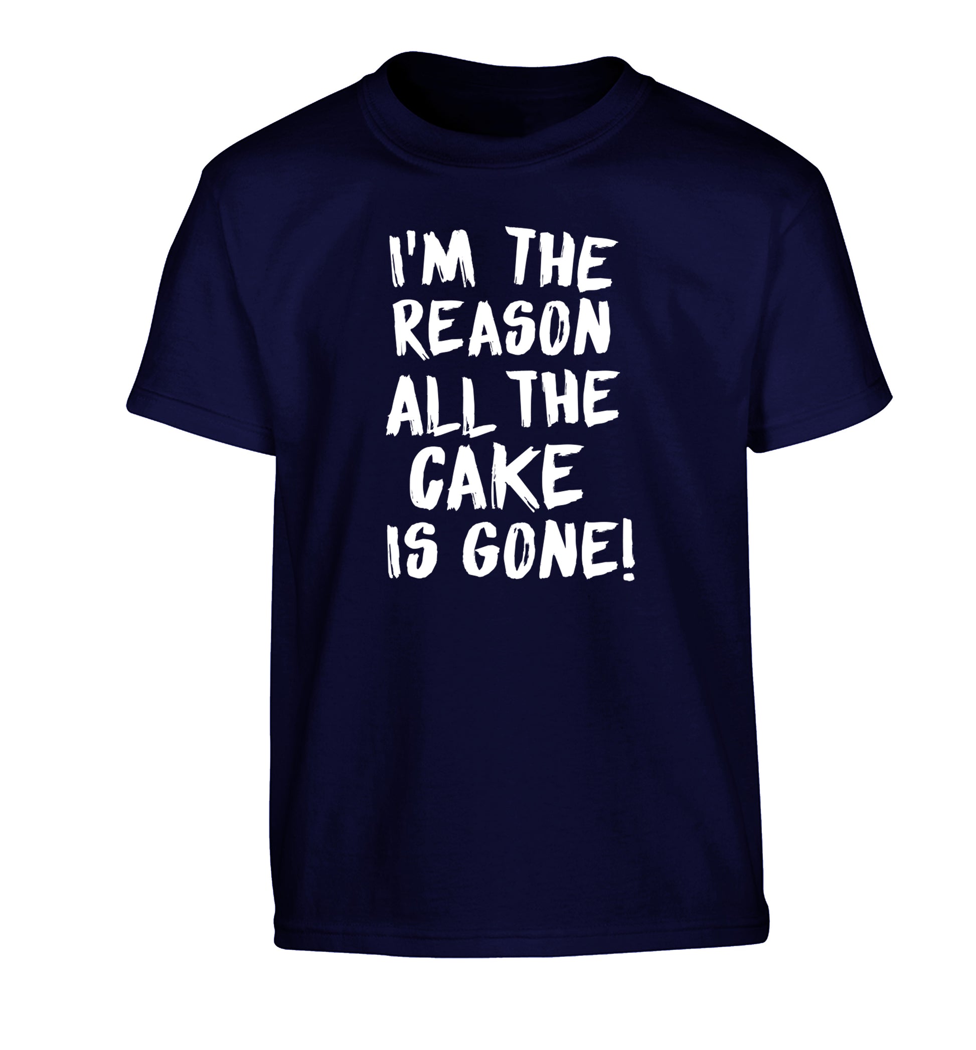 I'm the reason all the cake is gone Children's navy Tshirt 12-13 Years