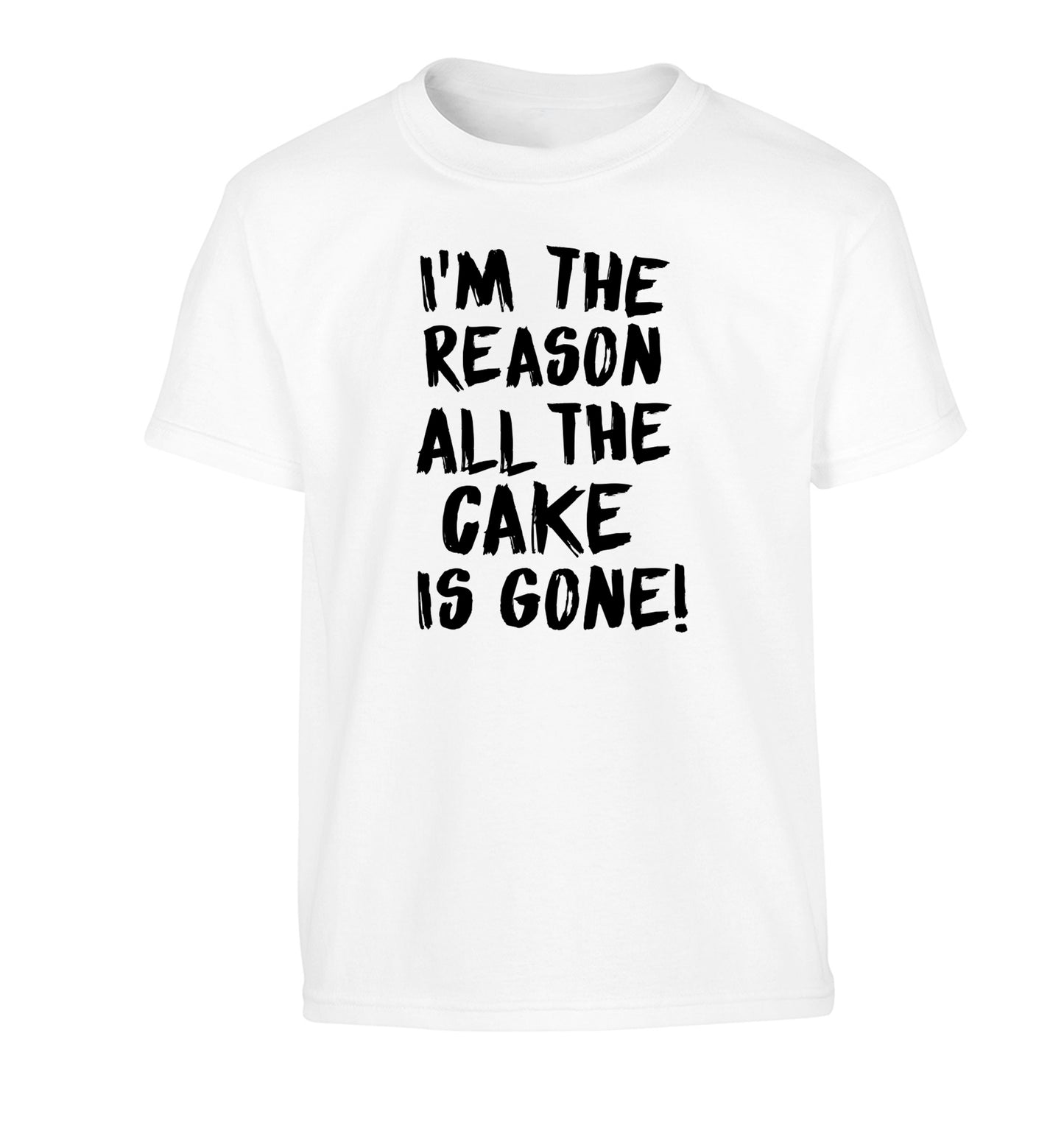 I'm the reason all the cake is gone Children's white Tshirt 12-13 Years