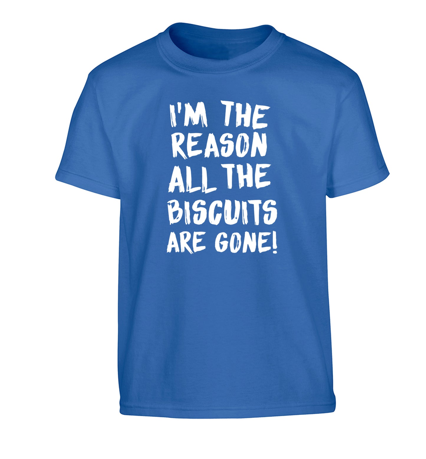 I'm the reason why all the biscuits are gone Children's blue Tshirt 12-13 Years