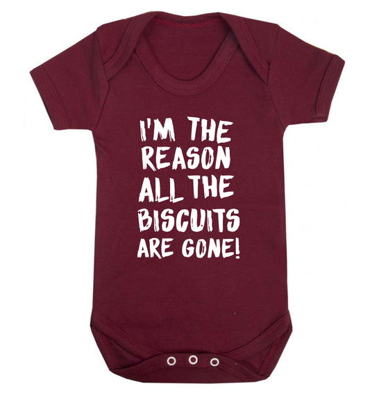 I'm the reason why all the biscuits are gone Baby Vest maroon 18-24 months