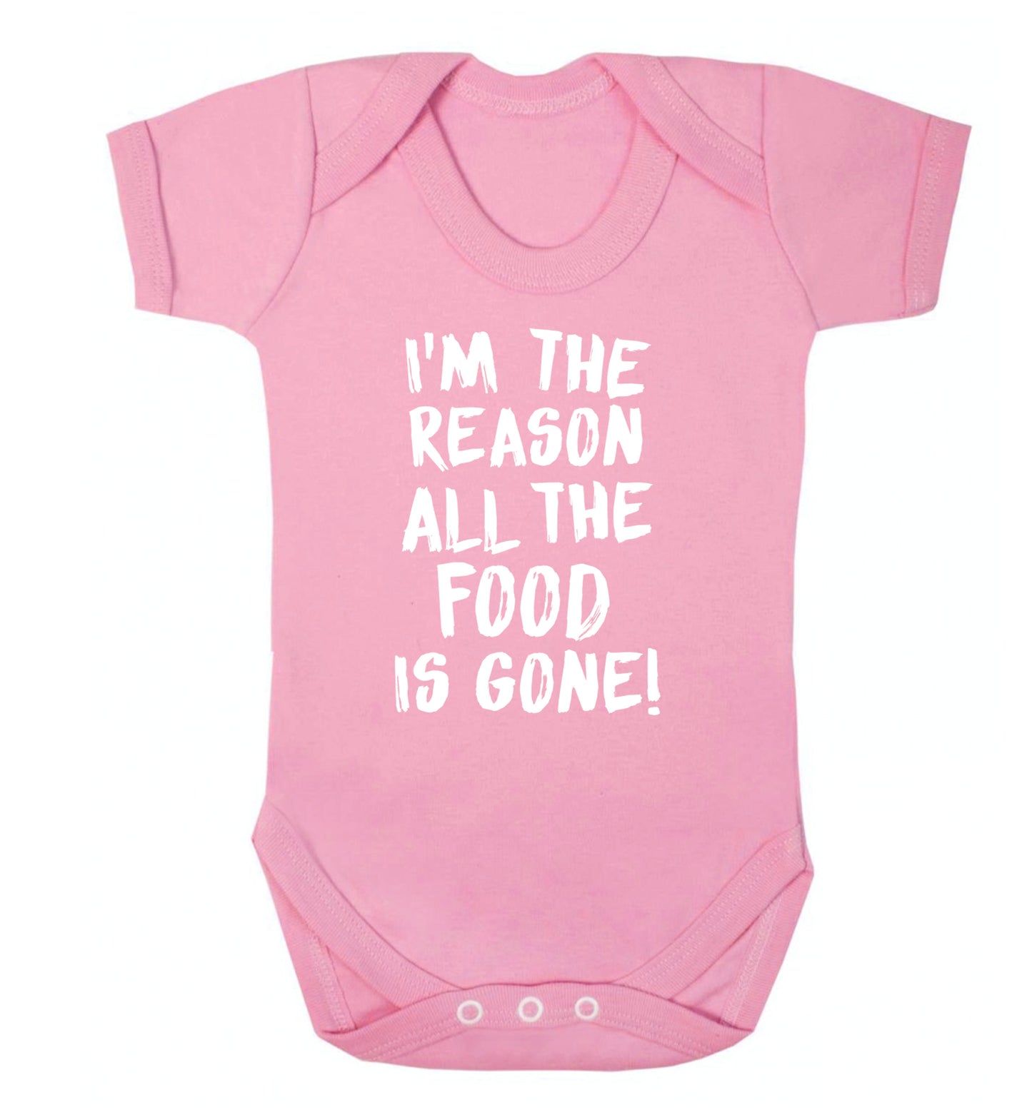 I'm the reason why all the food is gone Baby Vest pale pink 18-24 months
