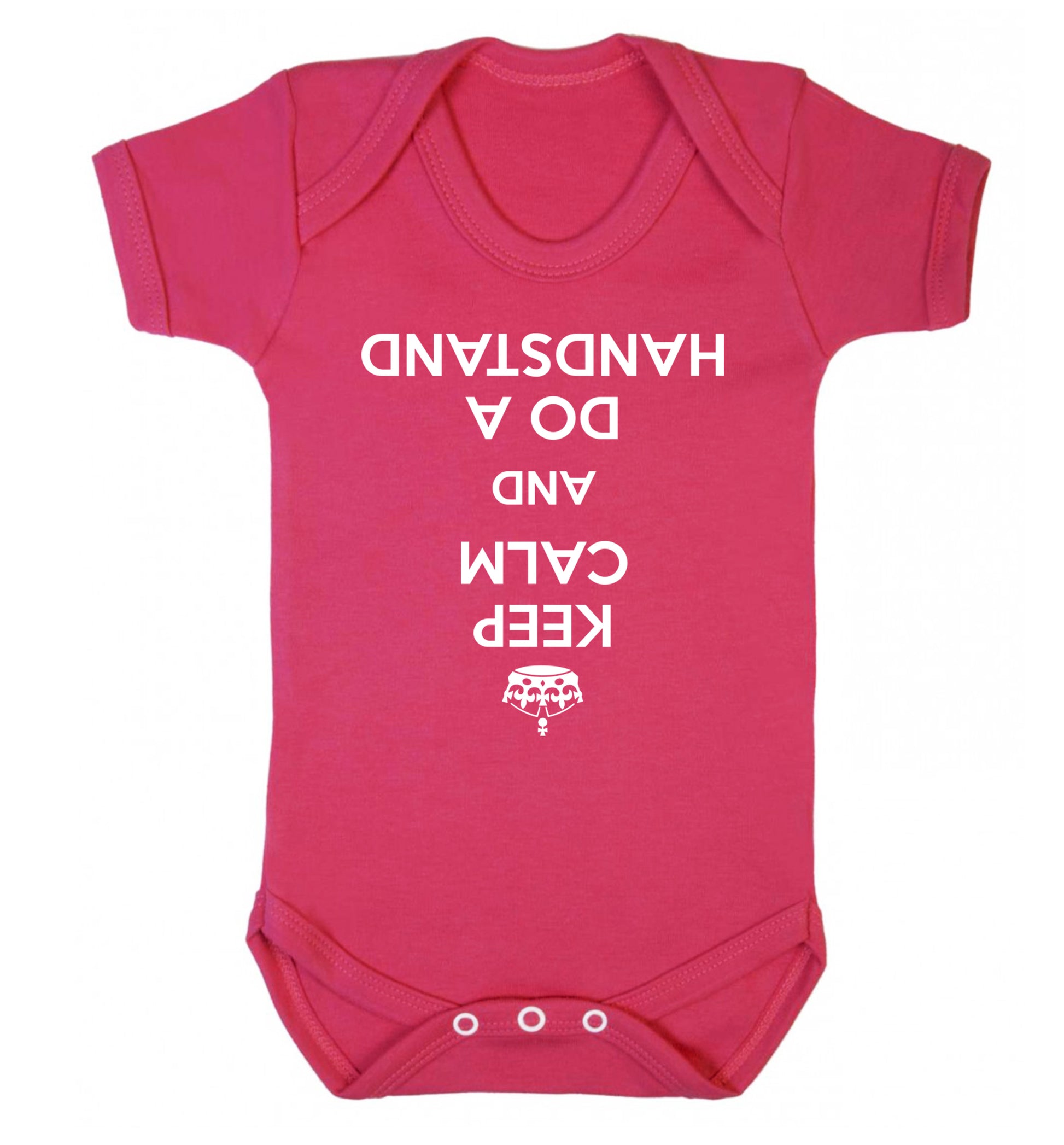 Keep calm and do a handstand Baby Vest dark pink 18-24 months