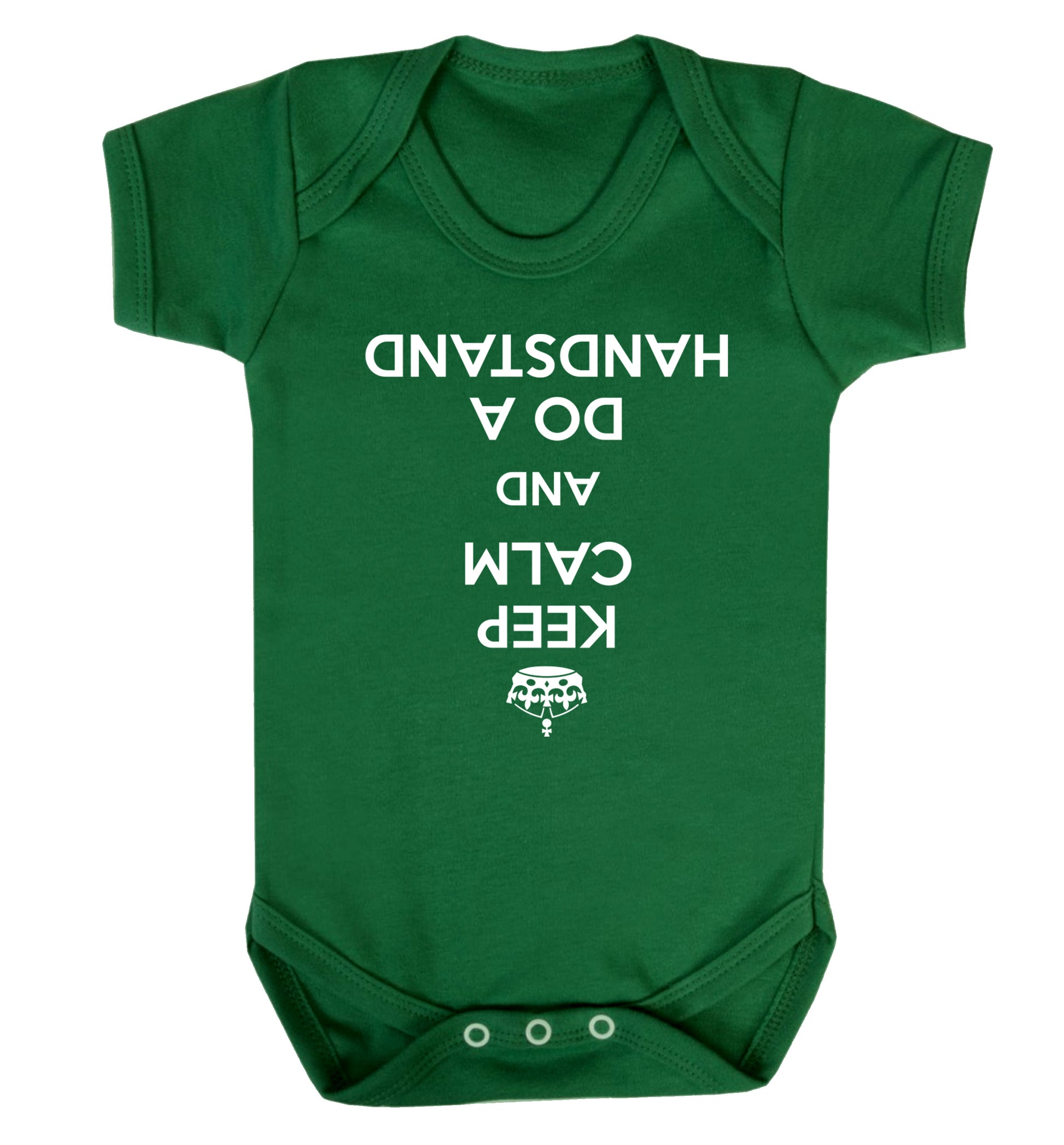 Keep calm and do a handstand Baby Vest green 18-24 months