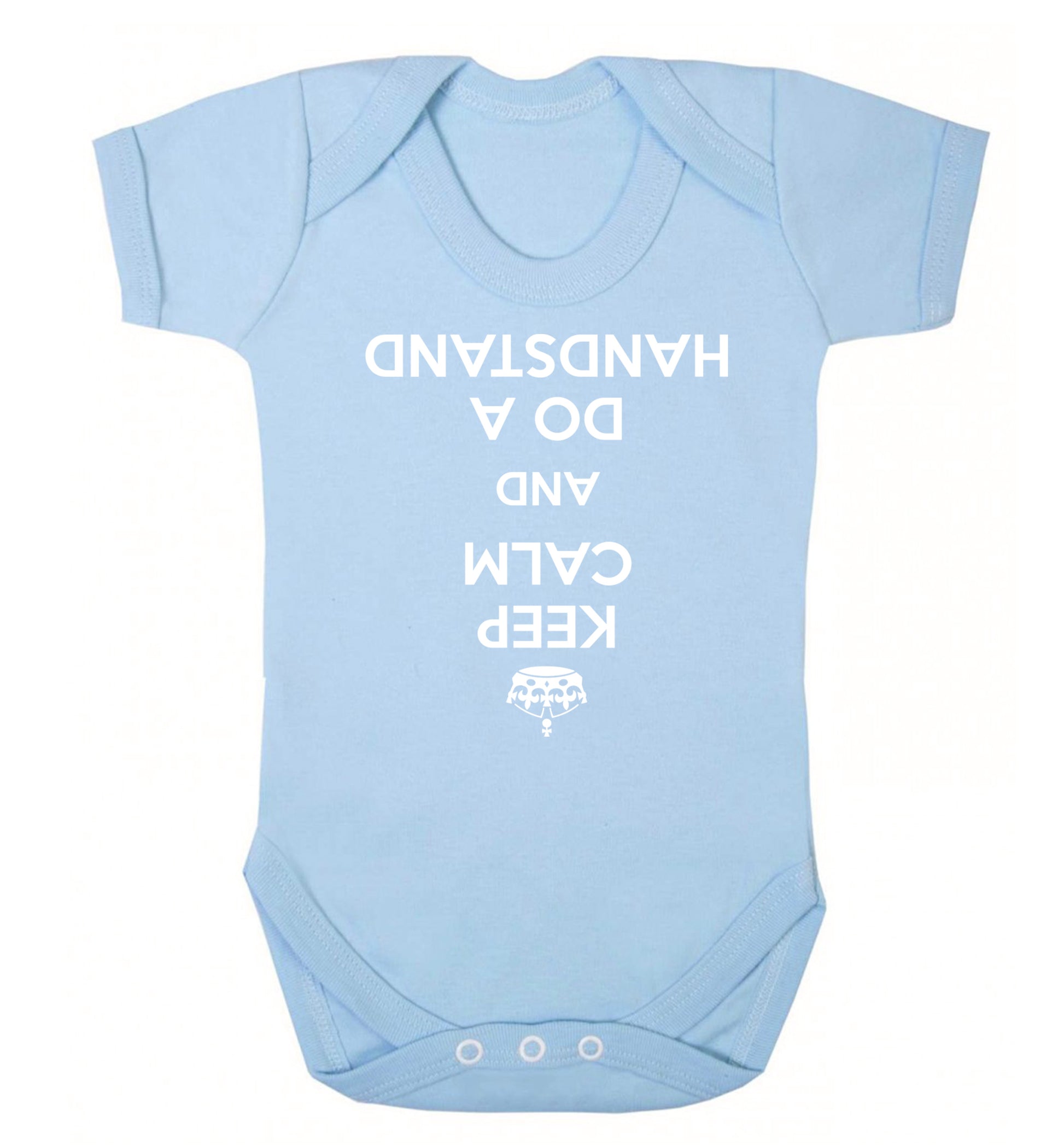 Keep calm and do a handstand Baby Vest pale blue 18-24 months