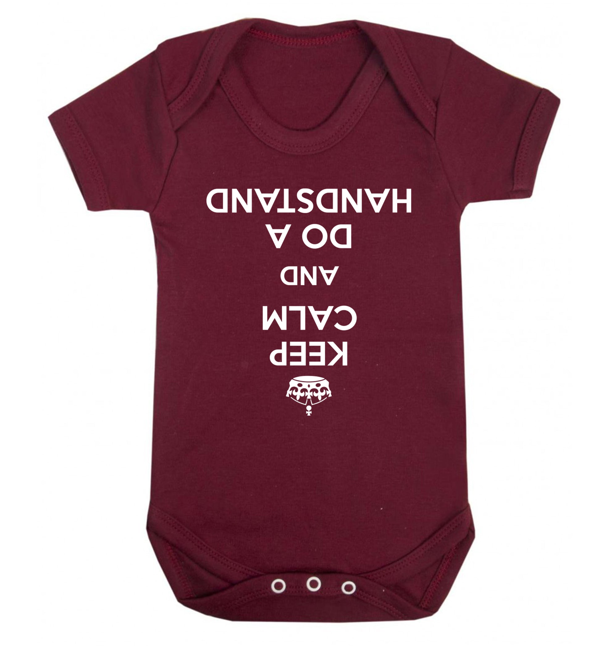 Keep calm and do a handstand Baby Vest maroon 18-24 months