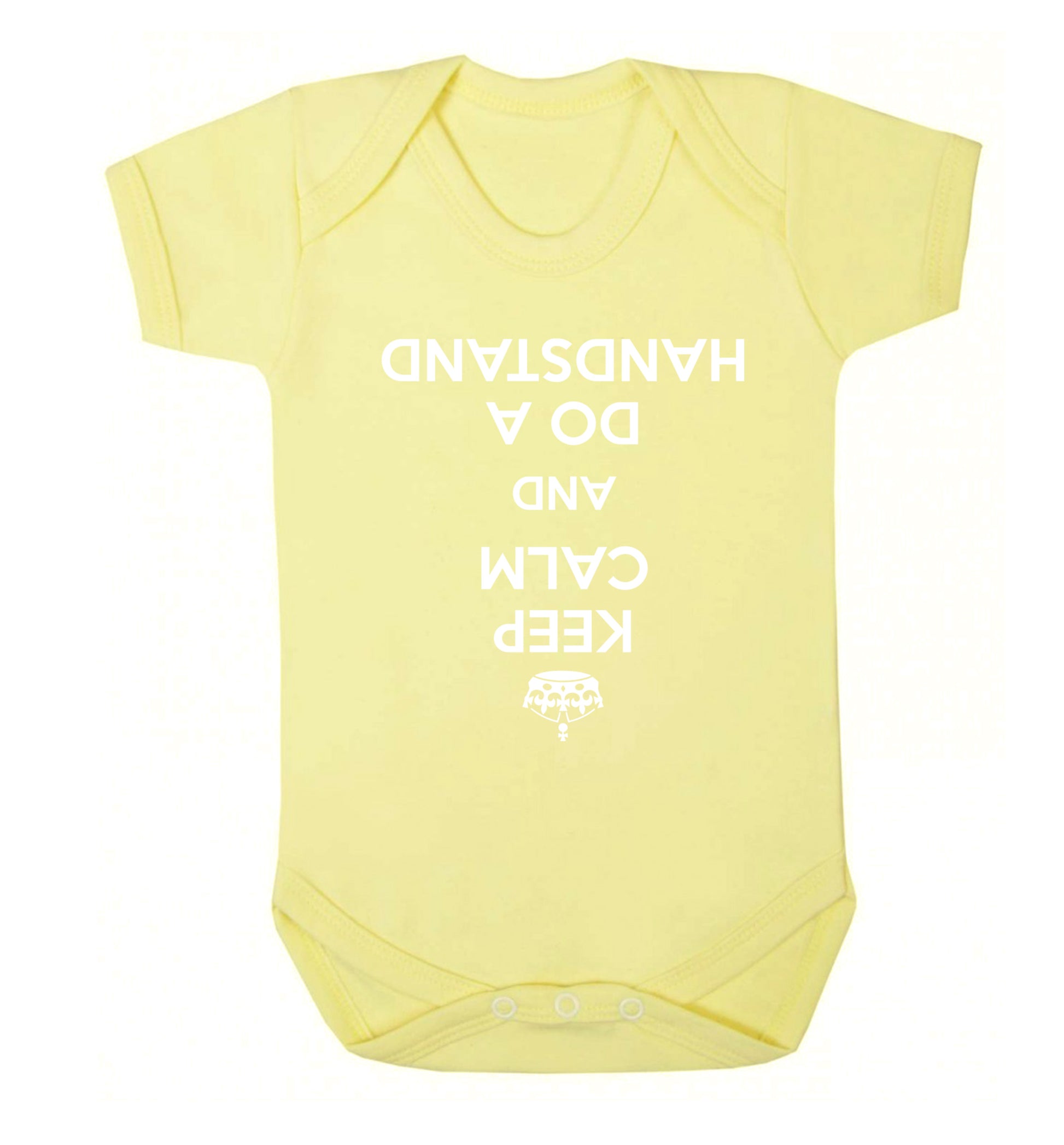 Keep calm and do a handstand Baby Vest pale yellow 18-24 months