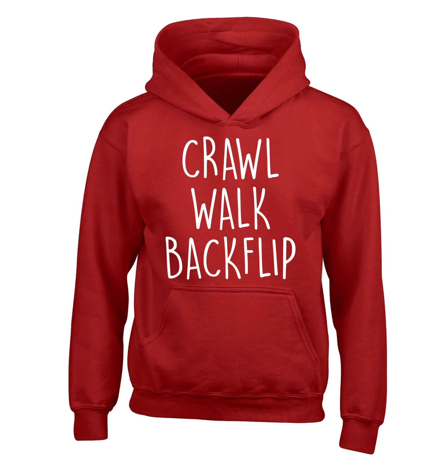 Crawl Walk Backflip children's red hoodie 12-13 Years