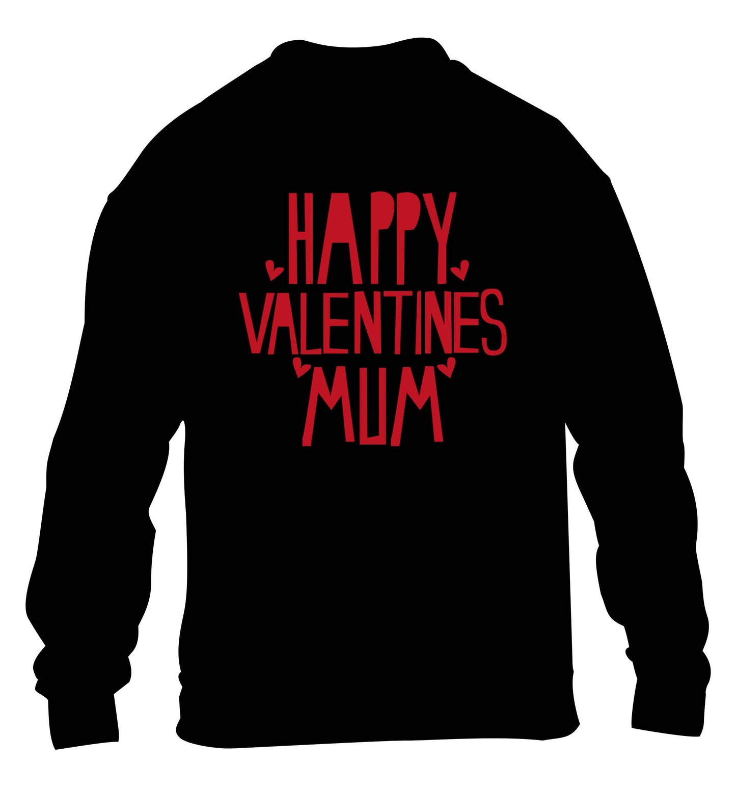 Happy valentines mum children's black sweater 12-13 Years