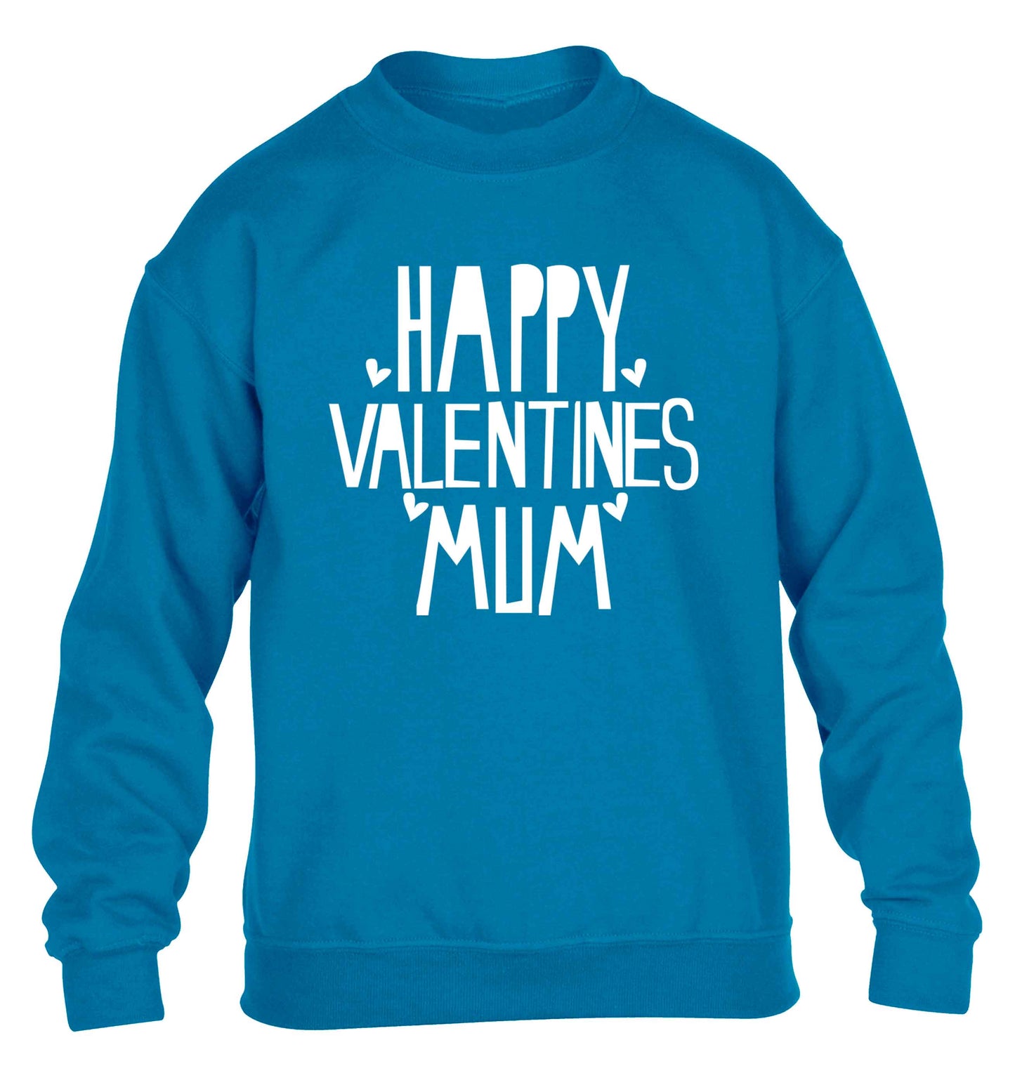 Happy valentines mum children's blue sweater 12-13 Years