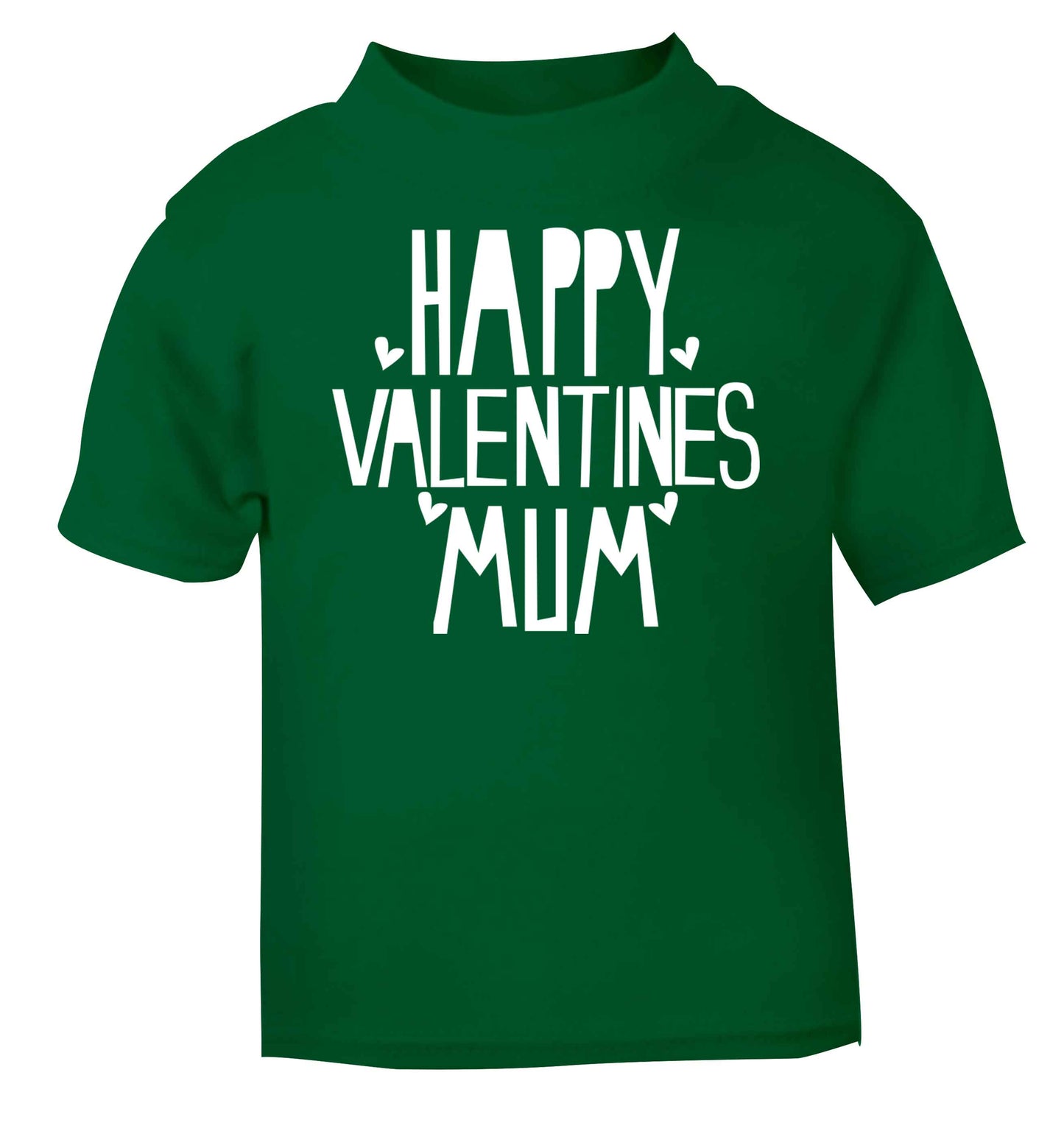 Happy valentines mum green baby toddler Tshirt 2 Years