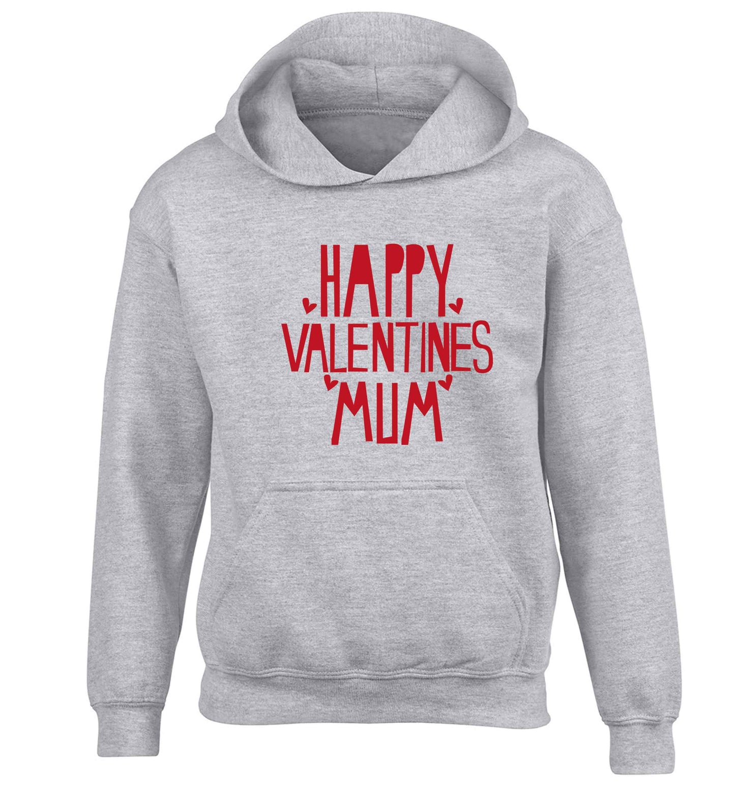 Happy valentines mum children's grey hoodie 12-13 Years