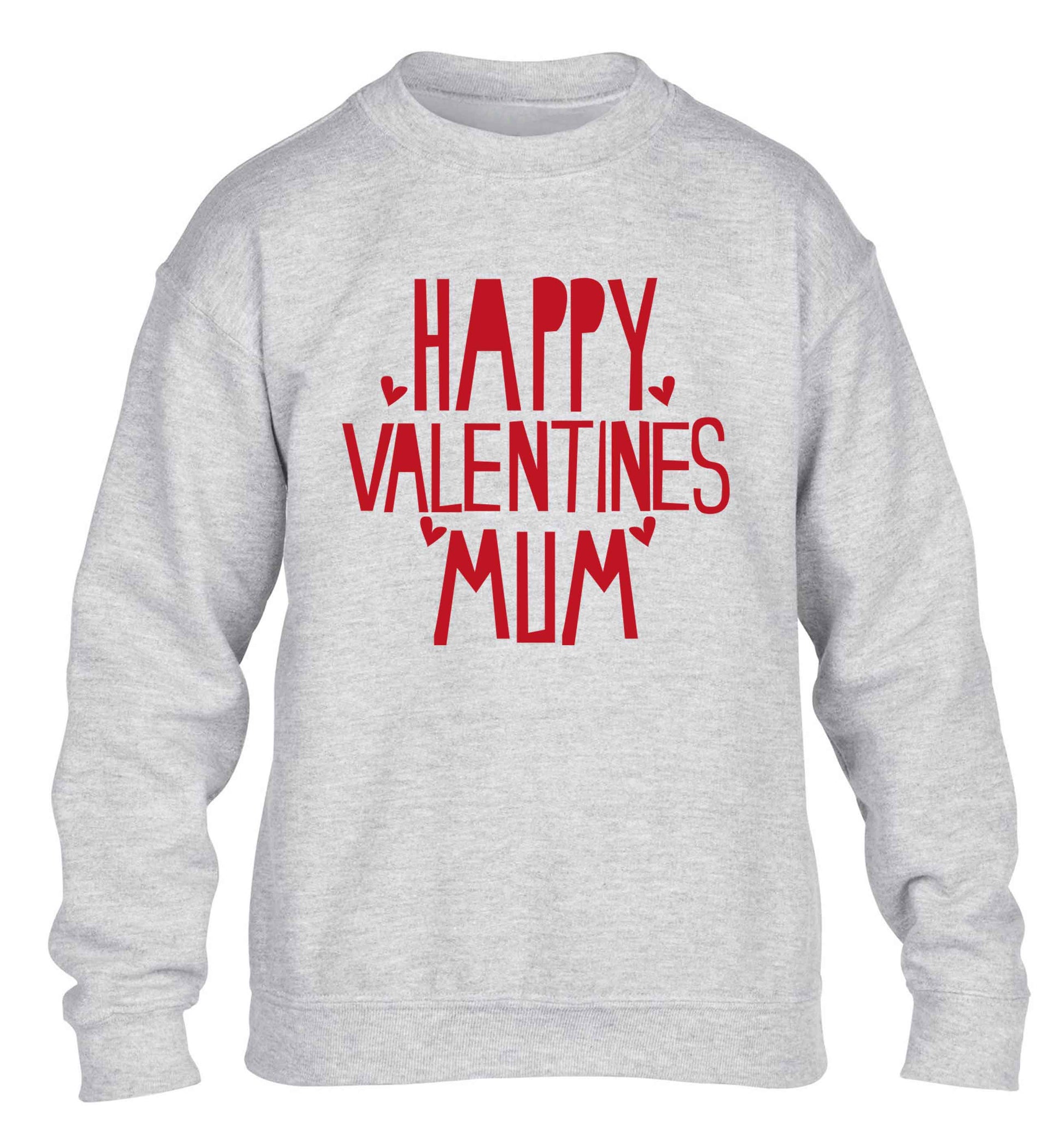 Happy valentines mum children's grey sweater 12-13 Years