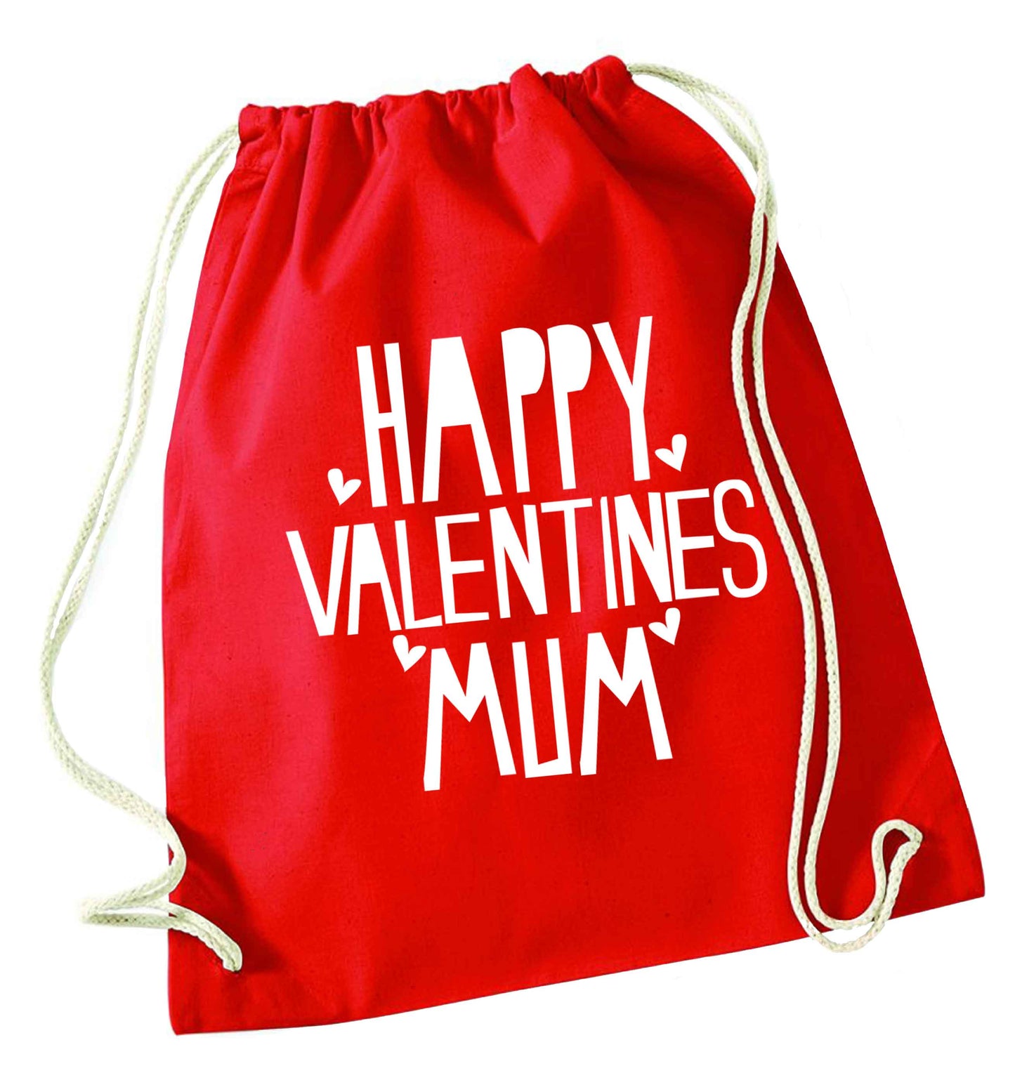 Happy valentines mum red drawstring bag 