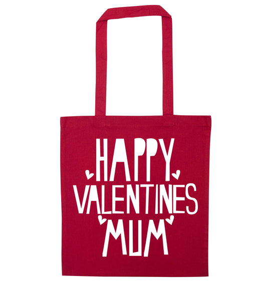 Happy valentines mum red tote bag