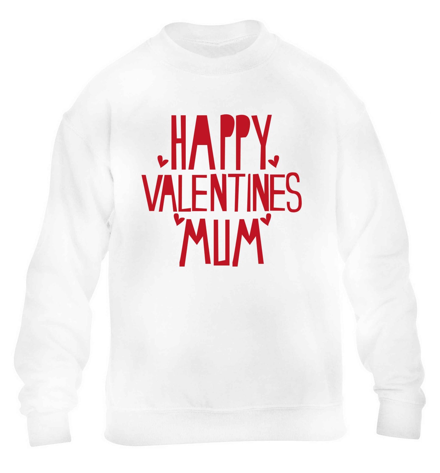 Happy valentines mum children's white sweater 12-13 Years