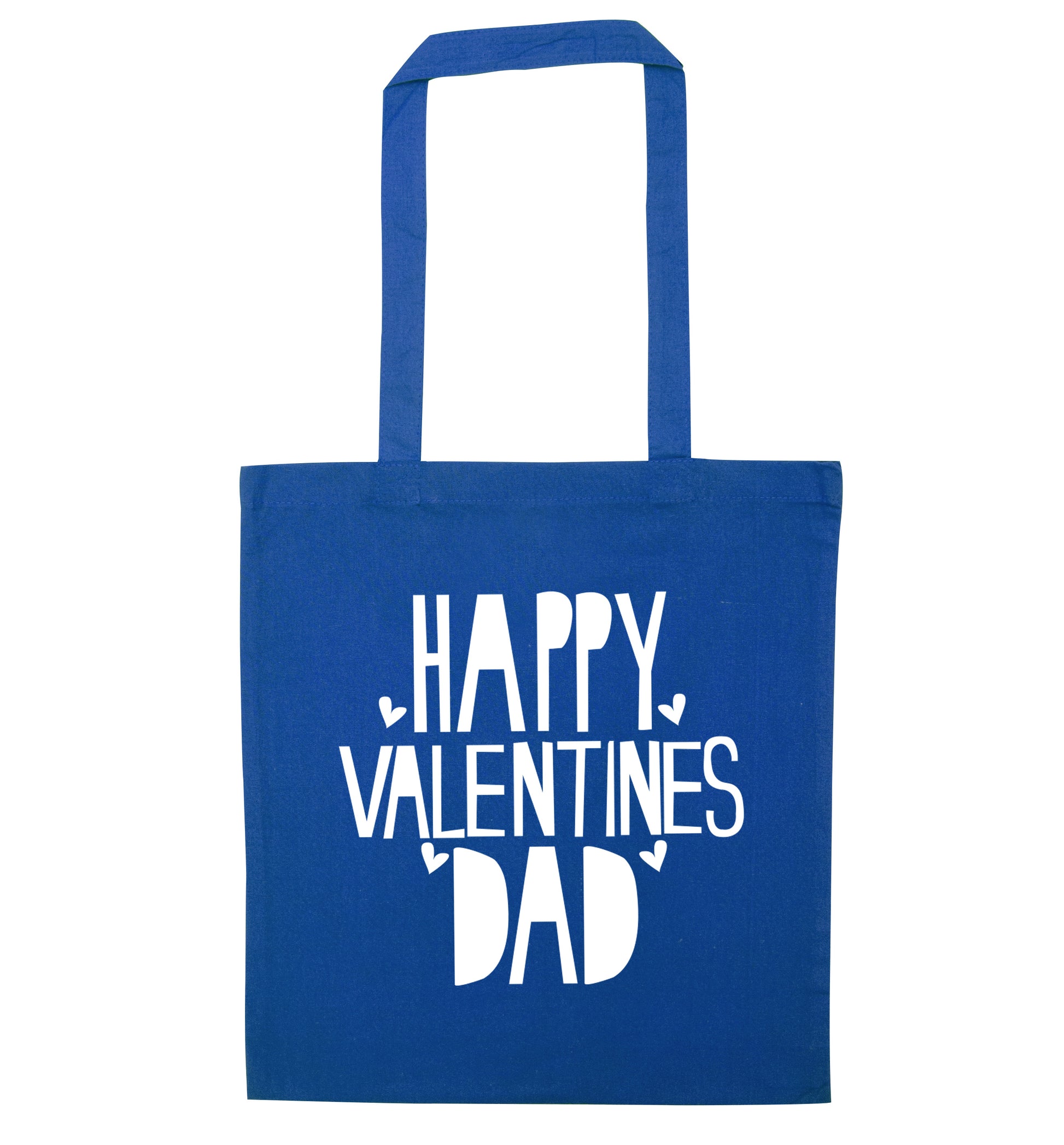 Happy Valentines Dad blue tote bag