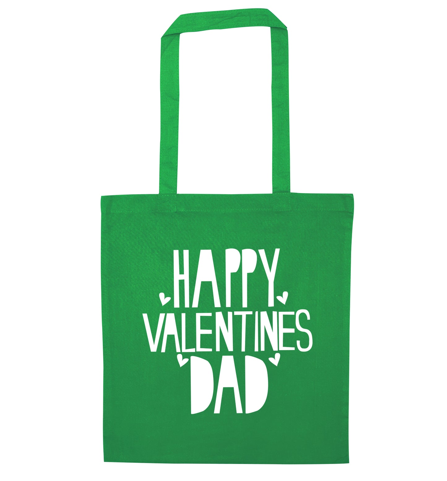 Happy Valentines Dad green tote bag