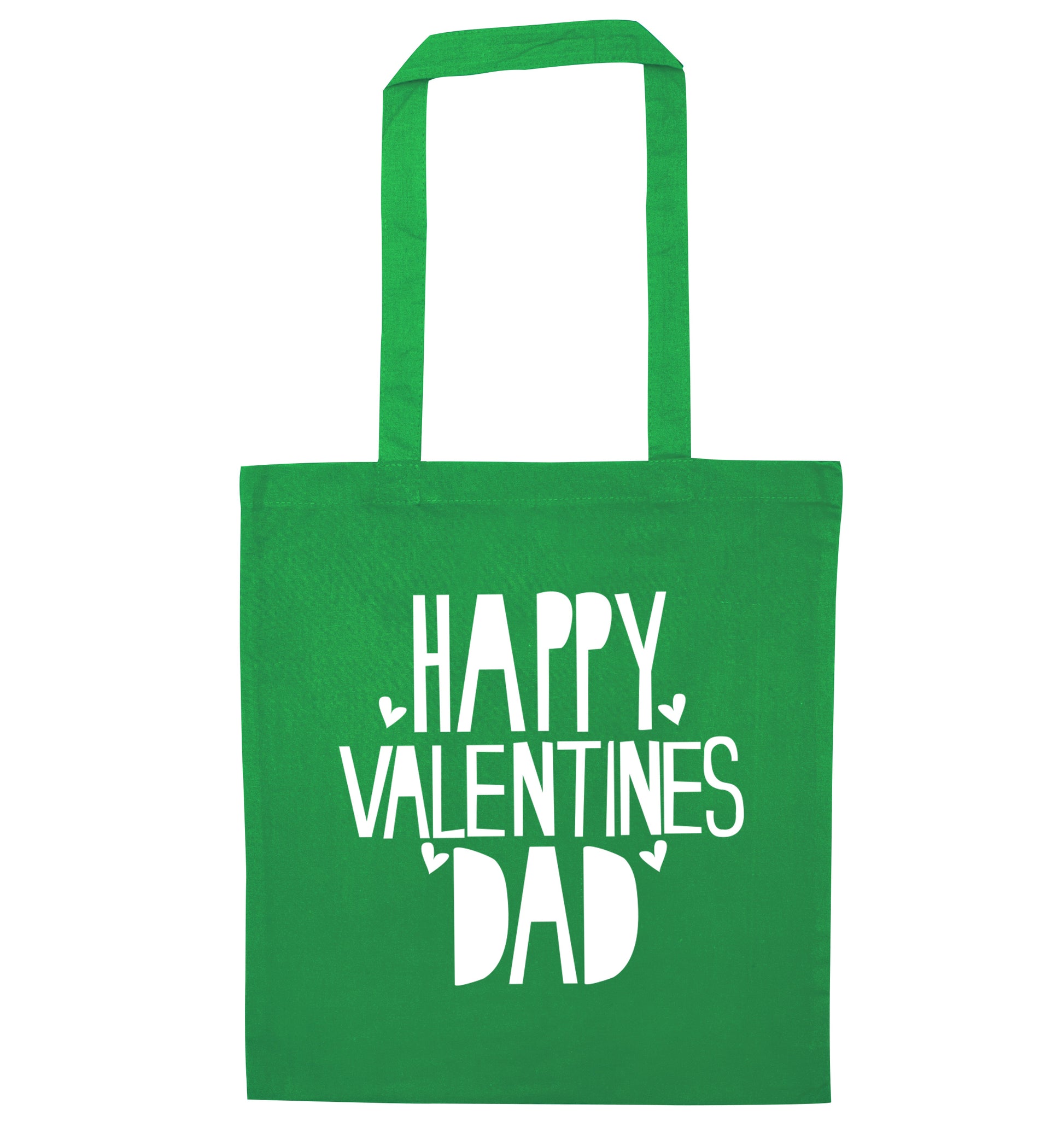 Happy Valentines Dad green tote bag
