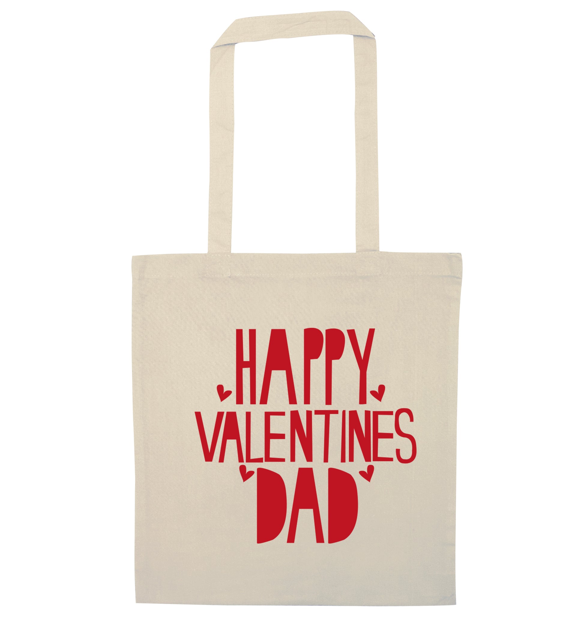 Happy Valentines Dad natural tote bag