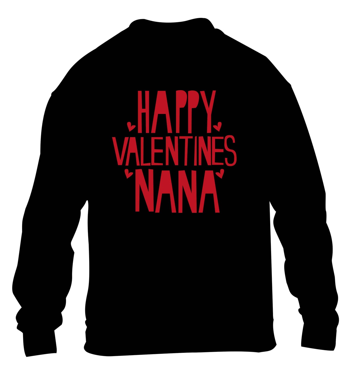 Happy valentines nana children's black sweater 12-13 Years
