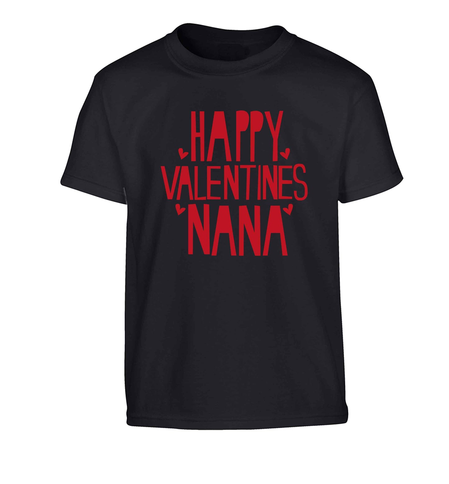 Happy valentines nana Children's black Tshirt 12-13 Years