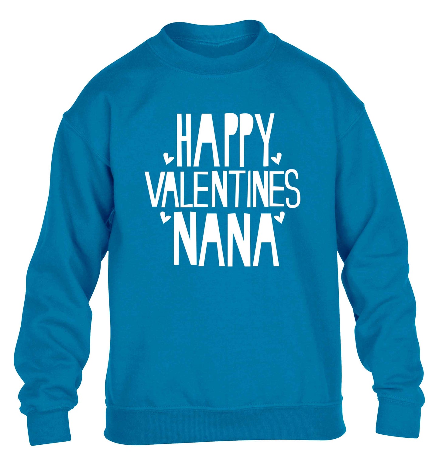 Happy valentines nana children's blue sweater 12-13 Years
