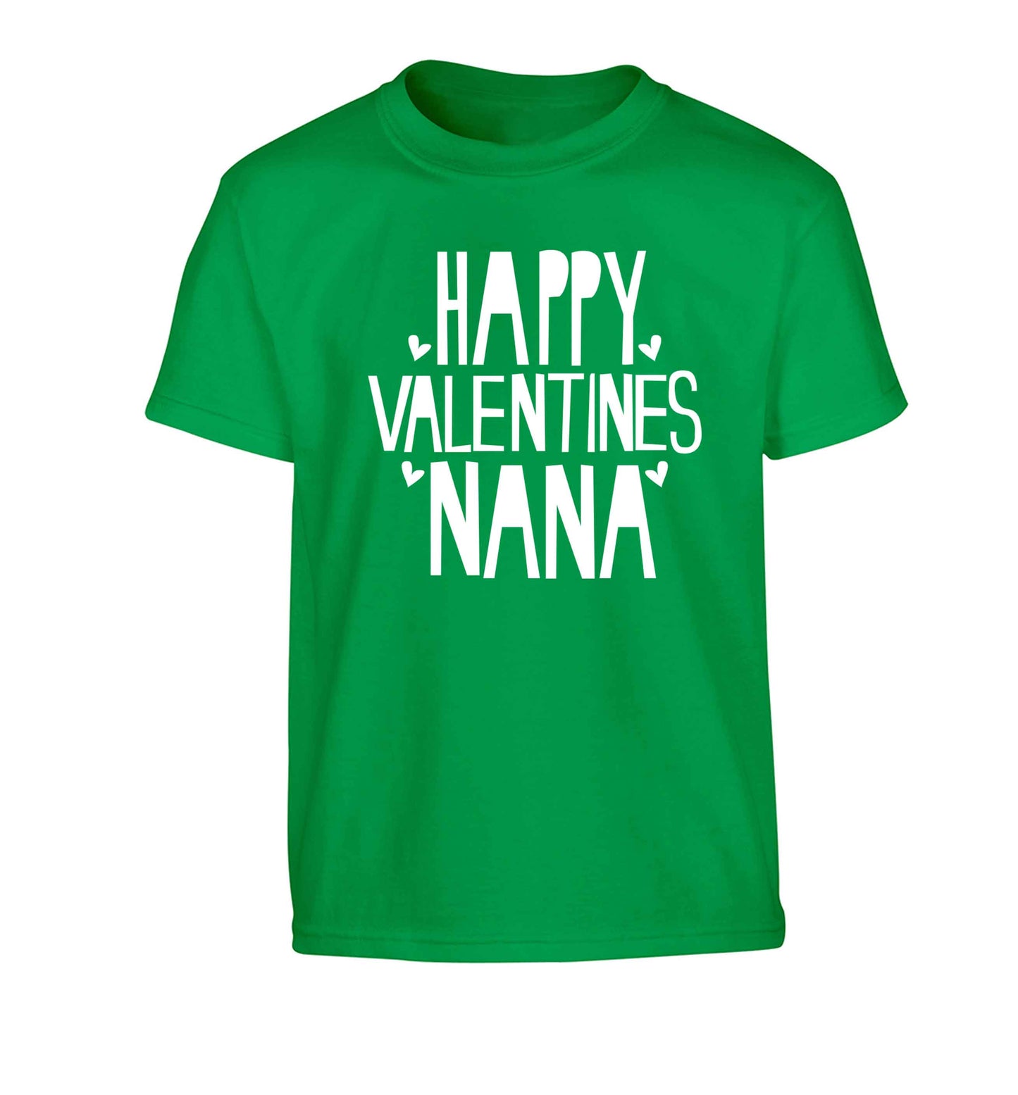 Happy valentines nana Children's green Tshirt 12-13 Years