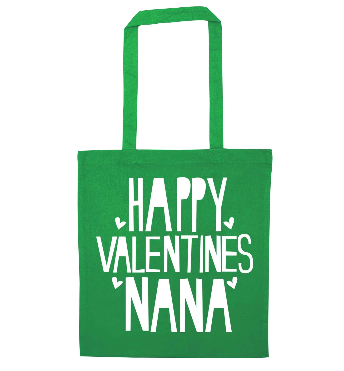 Happy valentines nana green tote bag