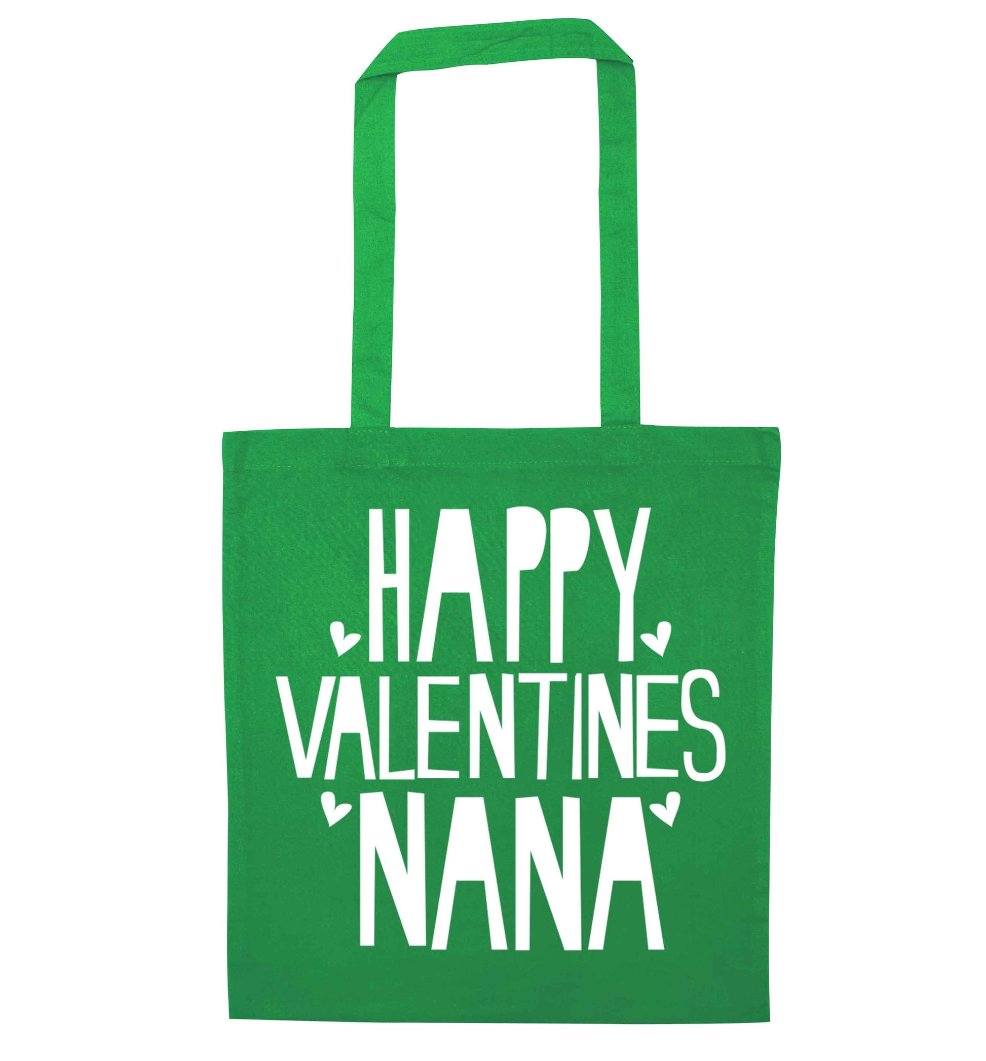 Happy valentines nana green tote bag