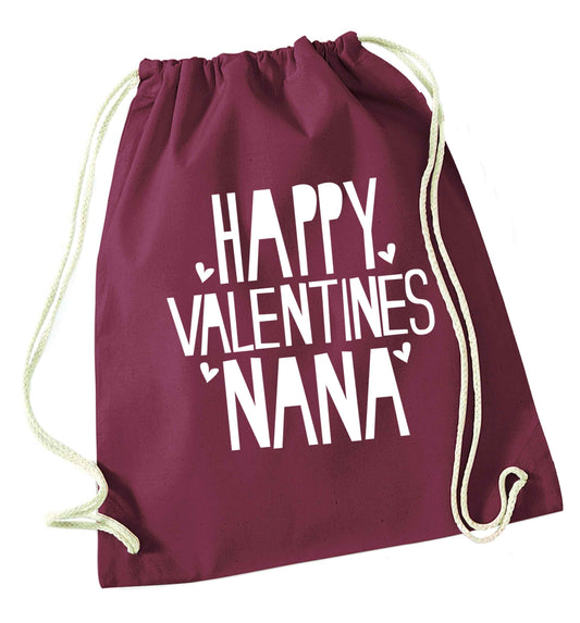 Happy valentines nana maroon drawstring bag