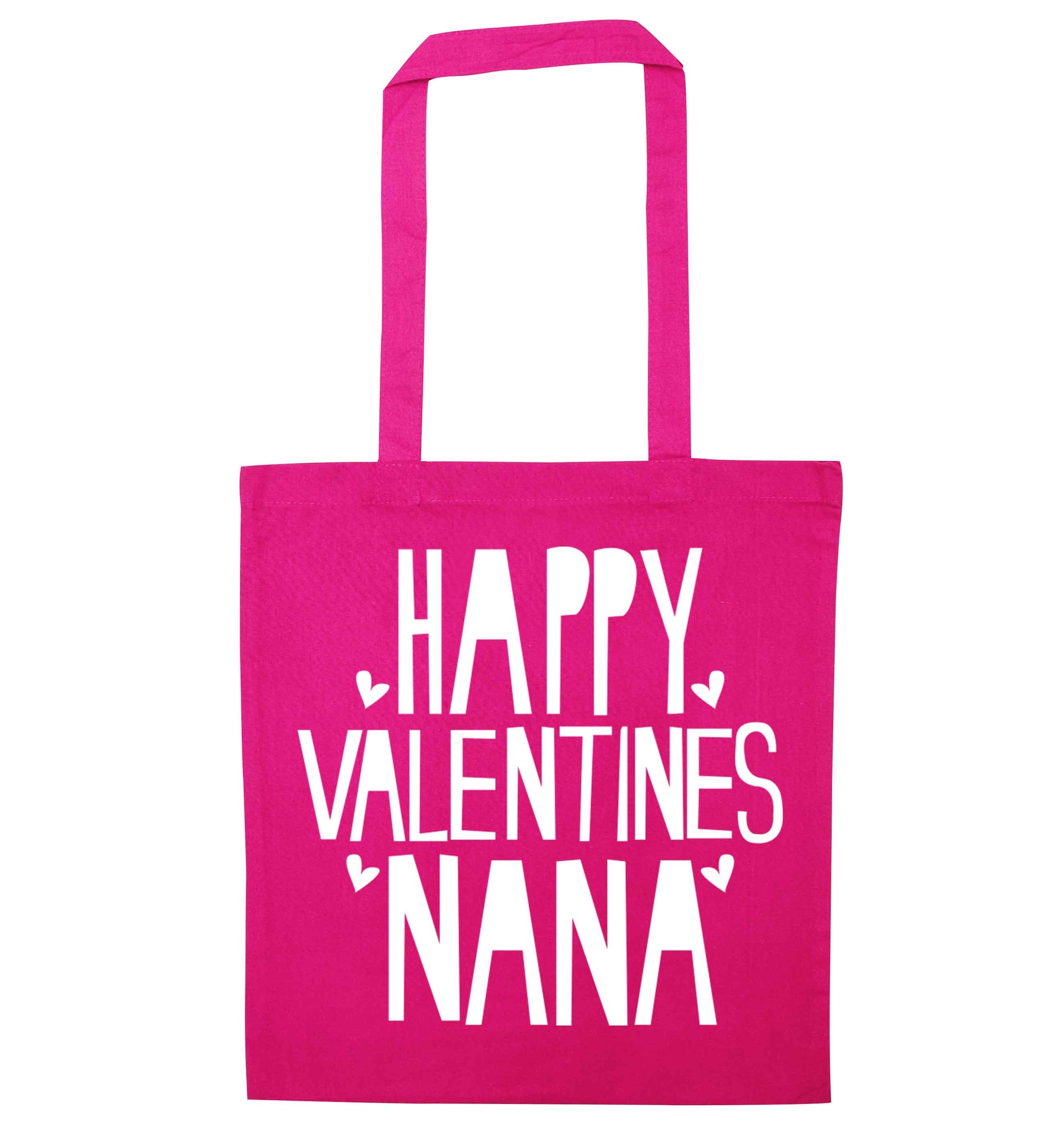 Happy valentines nana pink tote bag