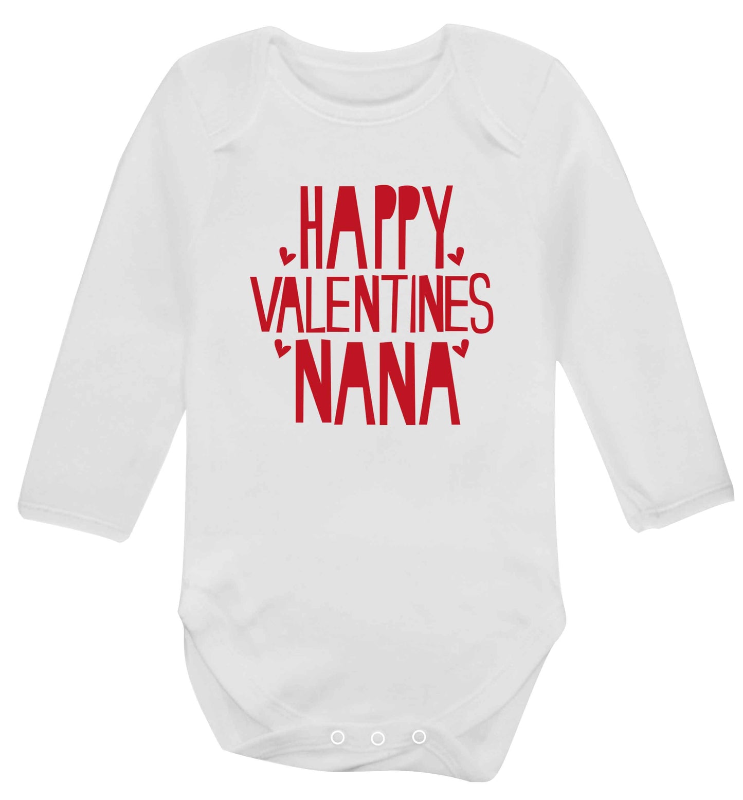 Happy valentines nana baby vest long sleeved white 6-12 months