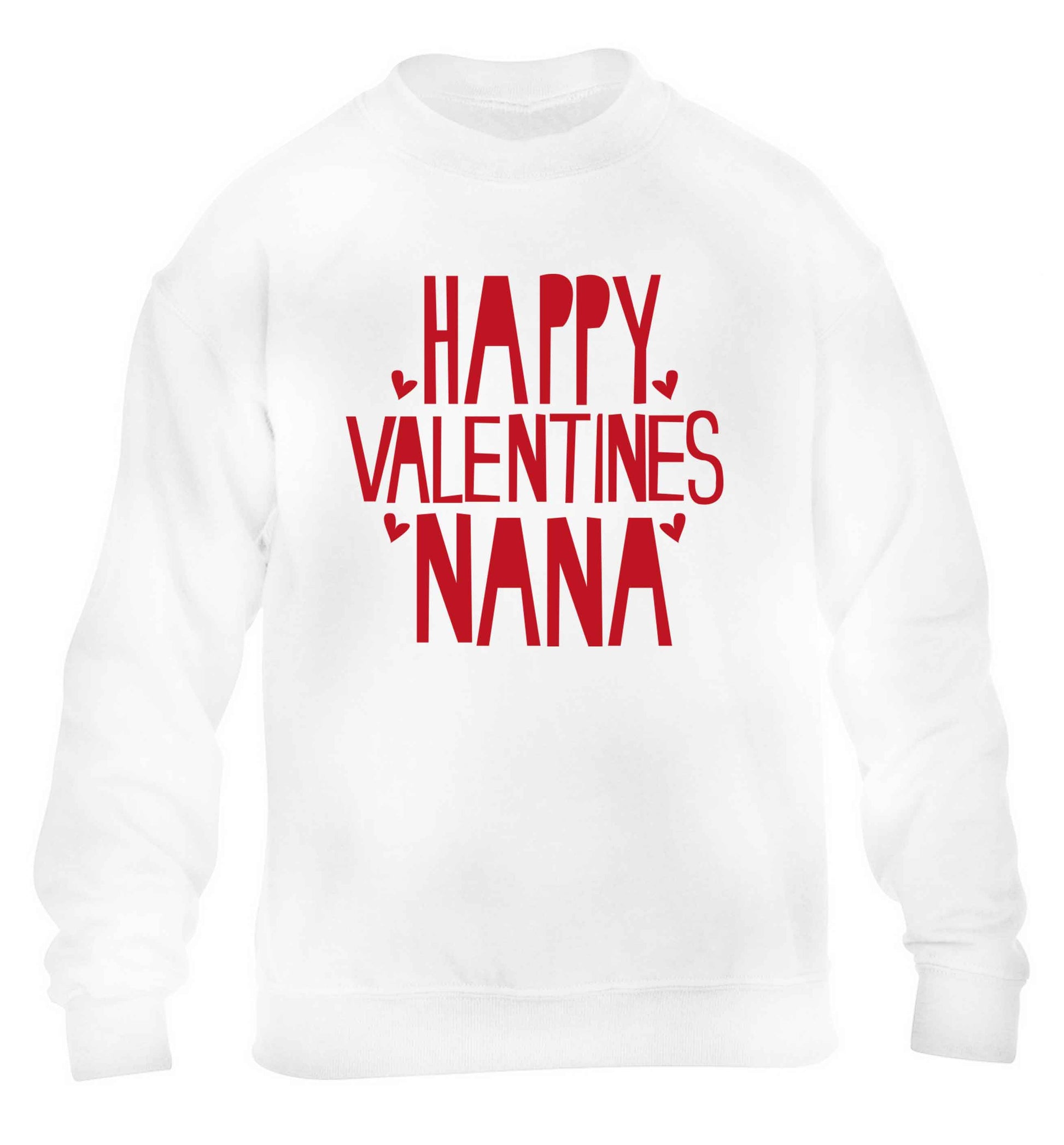 Happy valentines nana children's white sweater 12-13 Years