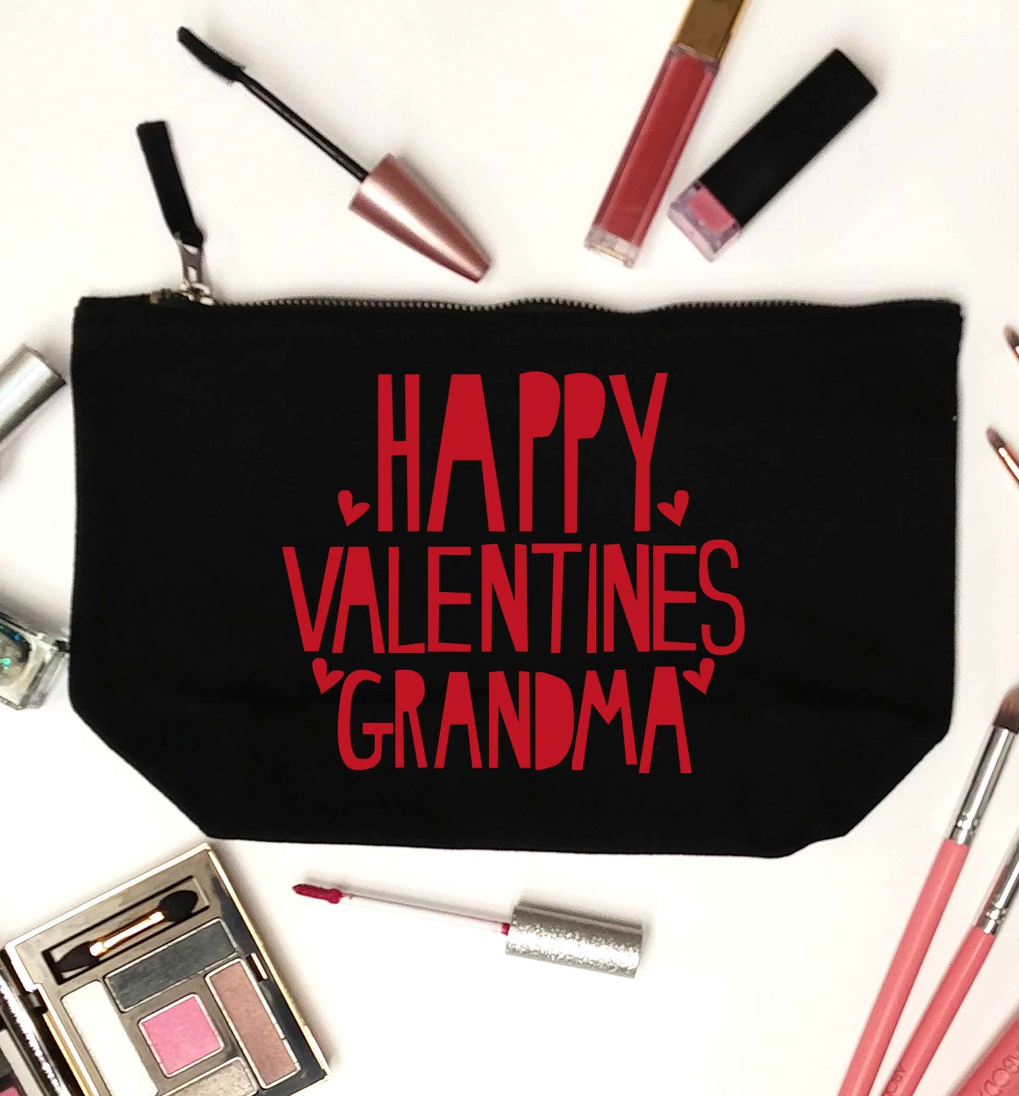 Happy valentines grandma black makeup bag