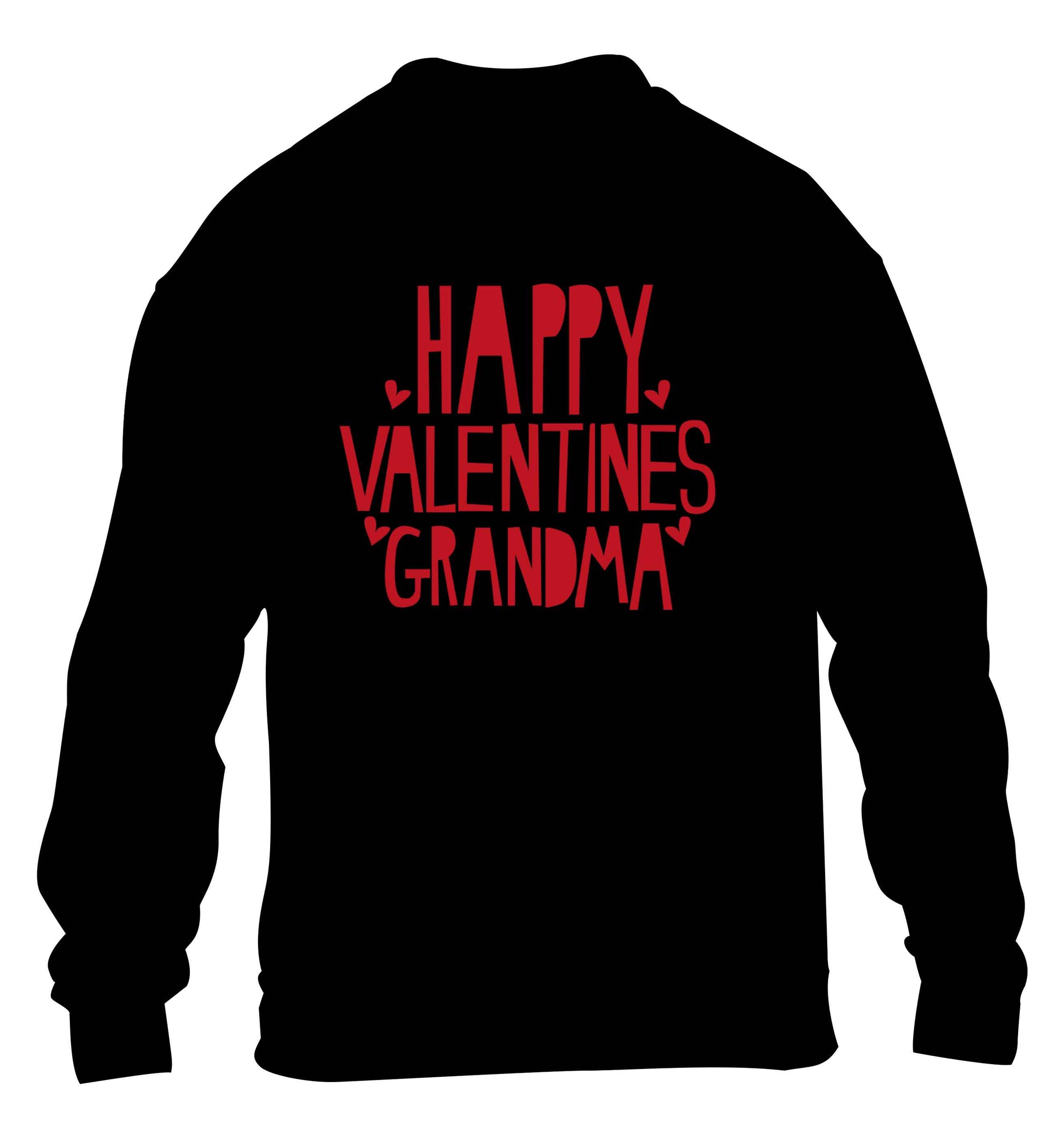Happy valentines grandma children's black sweater 12-13 Years