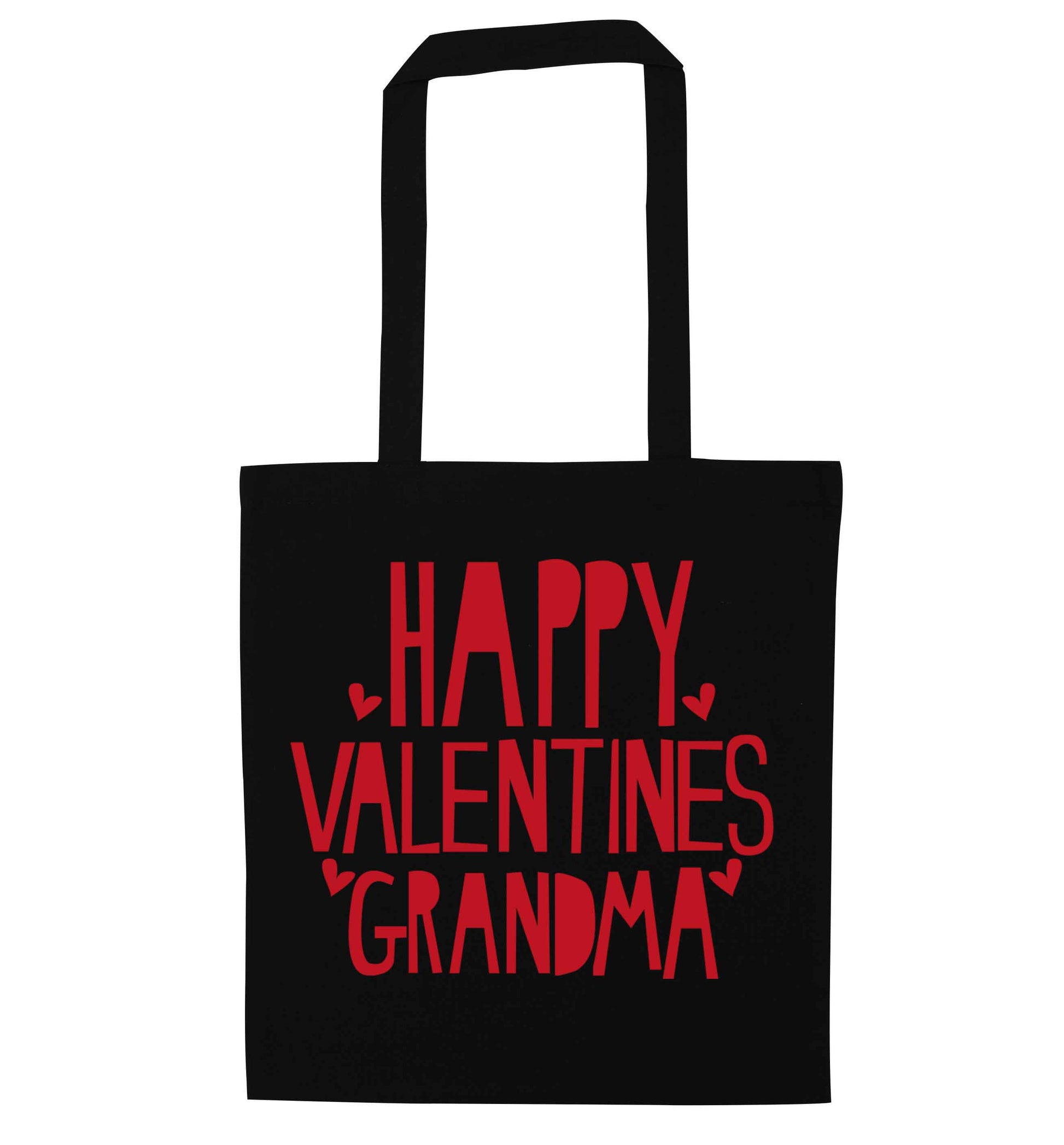 Happy valentines grandma black tote bag