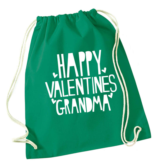 Happy valentines grandma green drawstring bag