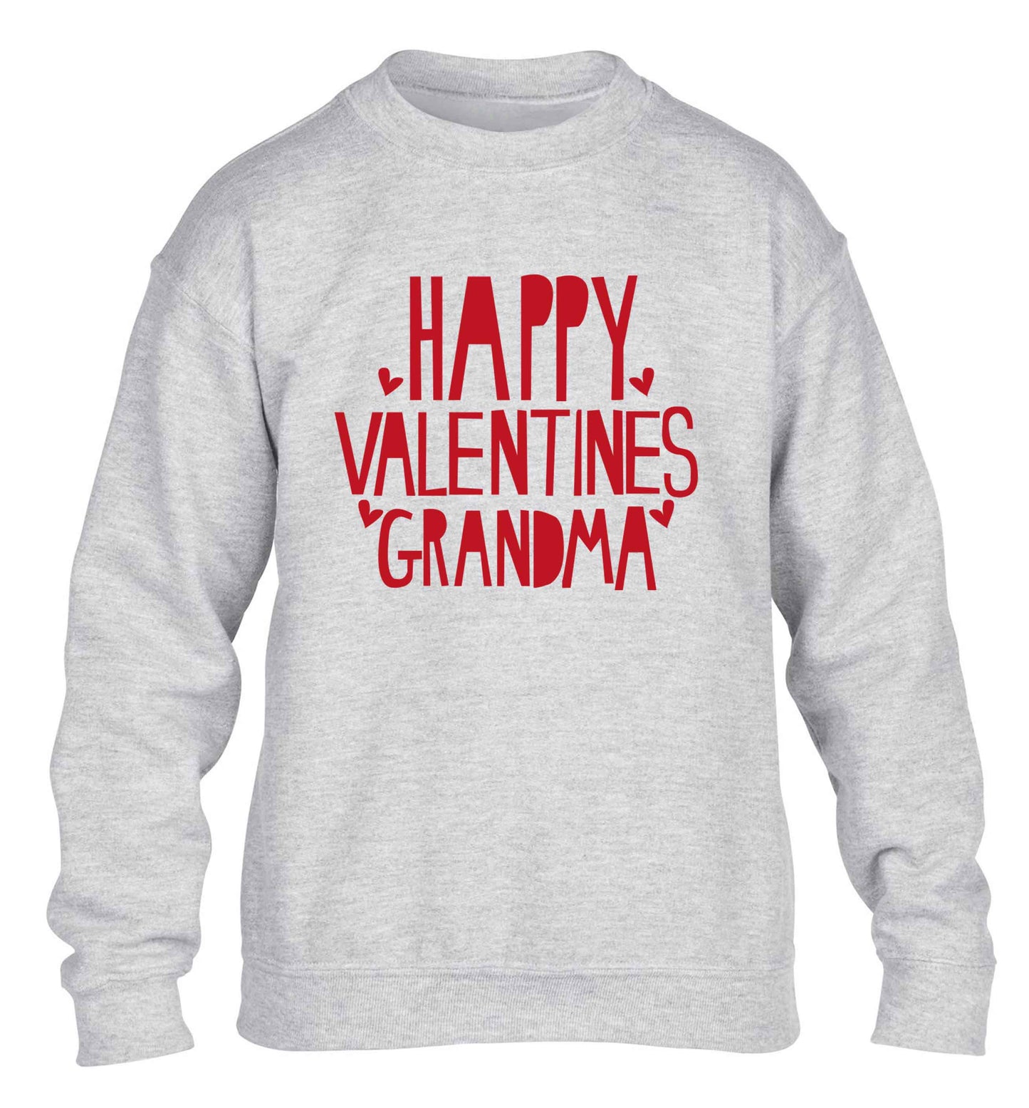 Happy valentines grandma children's grey sweater 12-13 Years