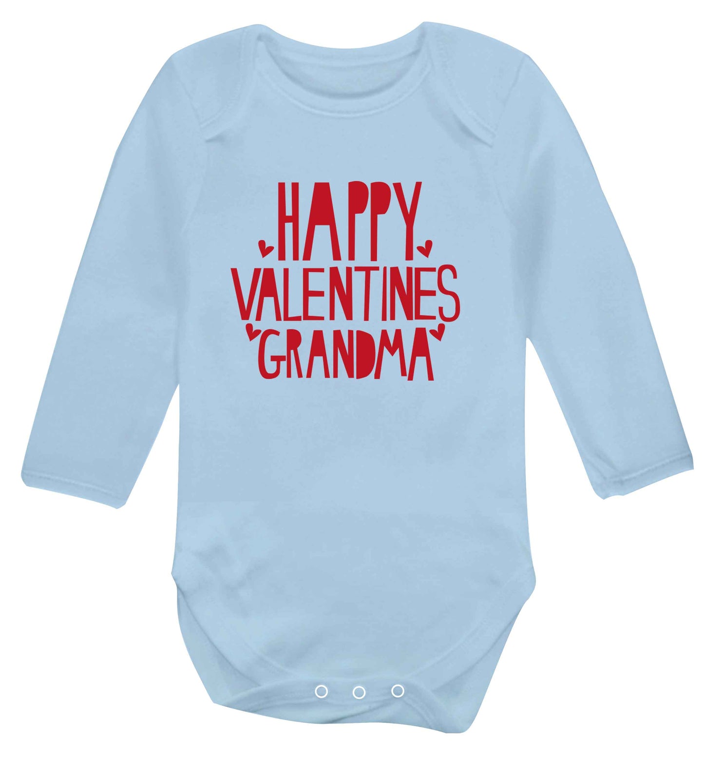 Happy valentines grandma baby vest long sleeved pale blue 6-12 months