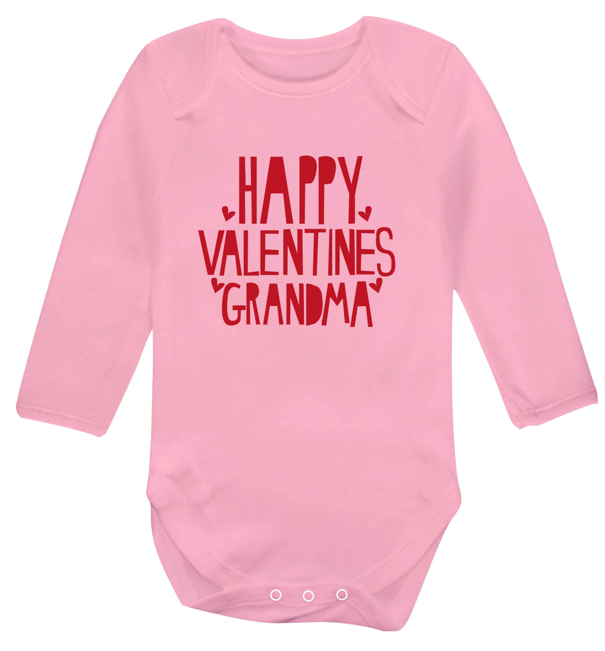 Happy valentines grandma baby vest long sleeved pale pink 6-12 months