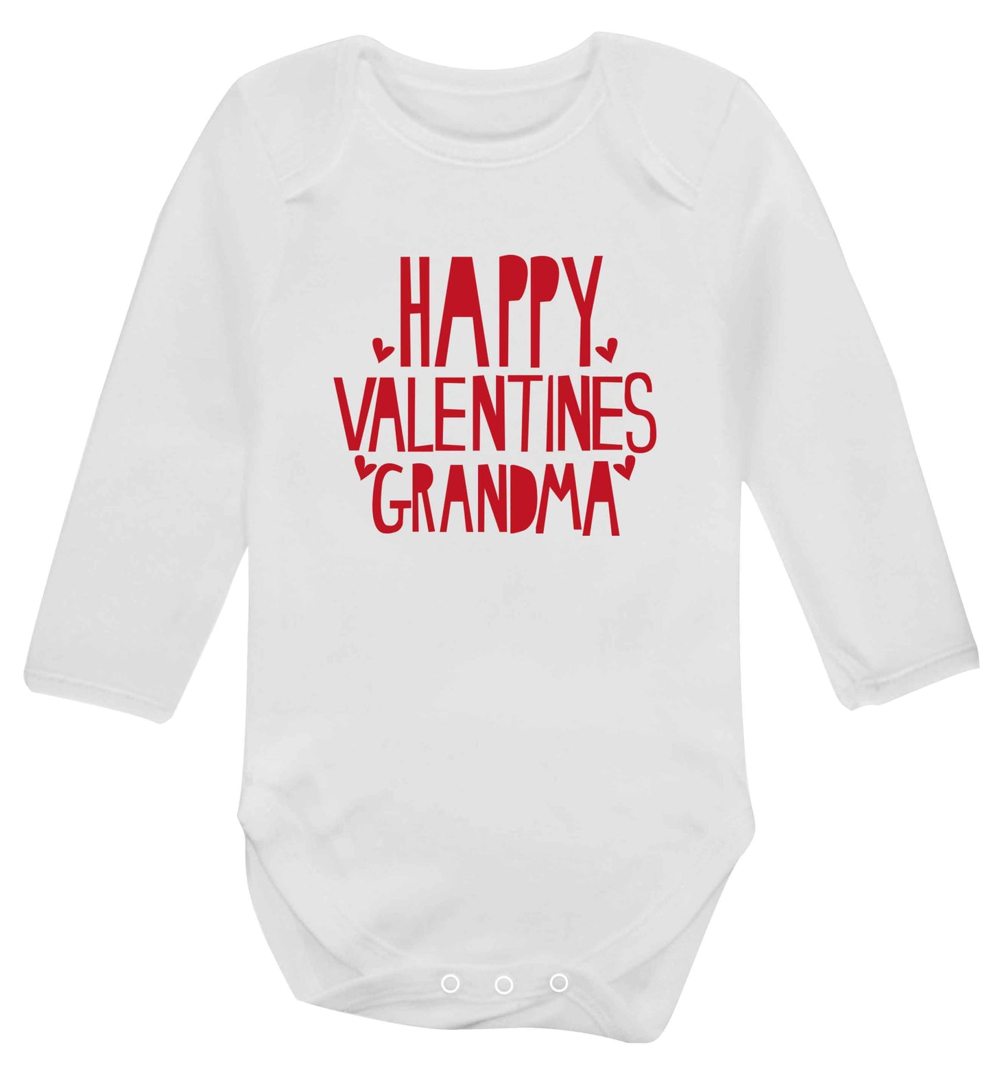 Happy valentines grandma baby vest long sleeved white 6-12 months