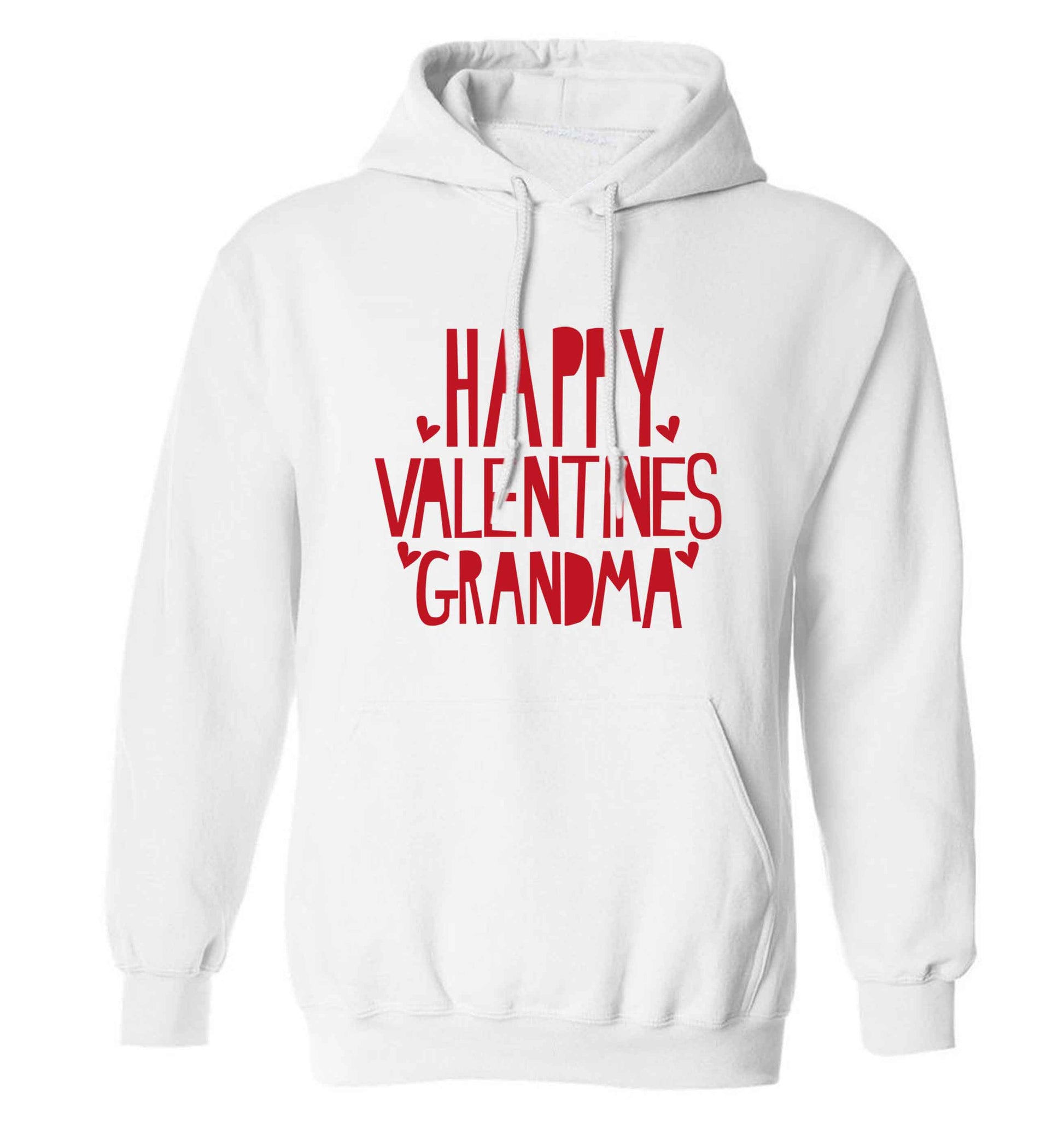 Happy valentines grandma adults unisex white hoodie 2XL