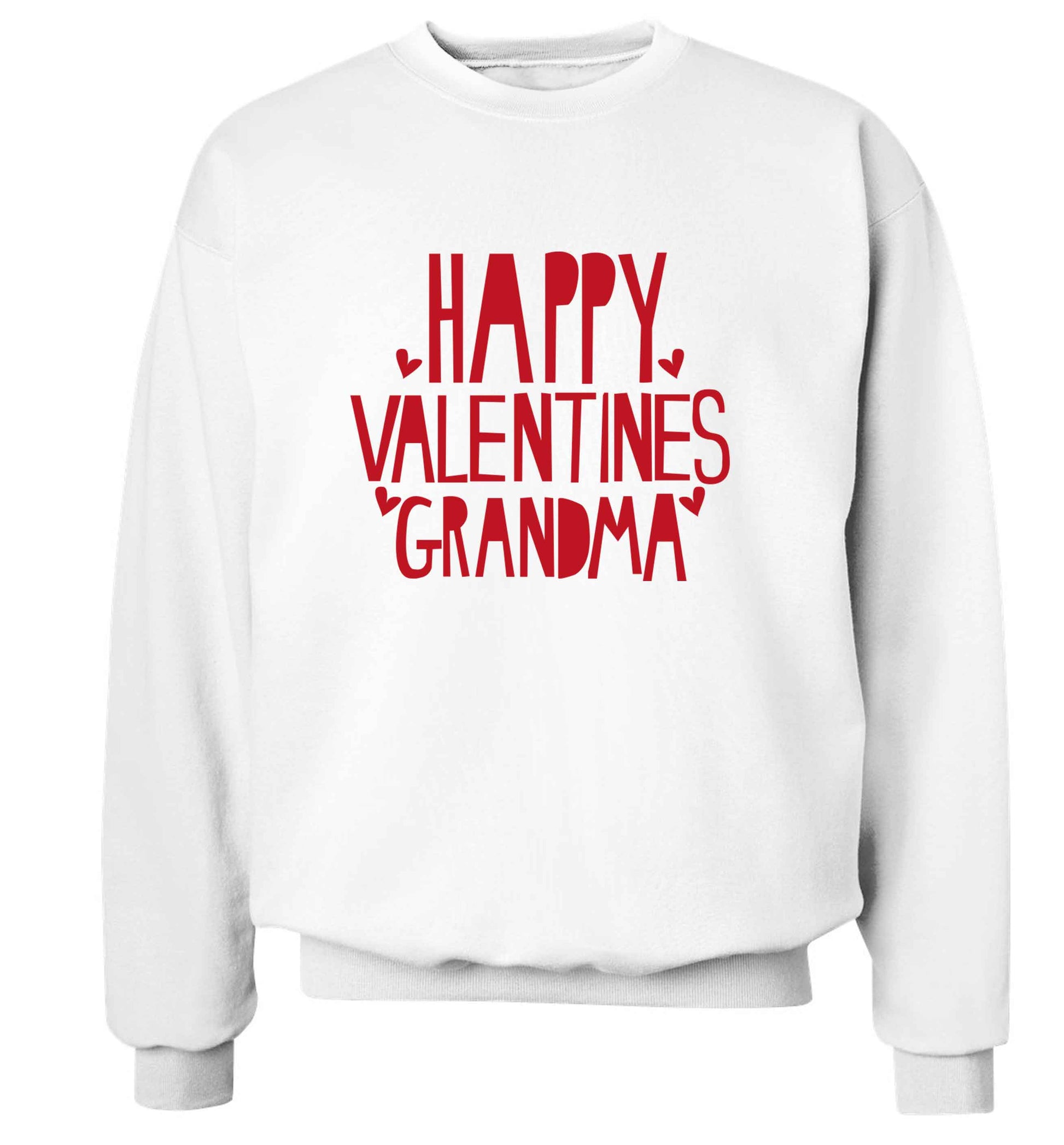 Happy valentines grandma adult's unisex white sweater 2XL