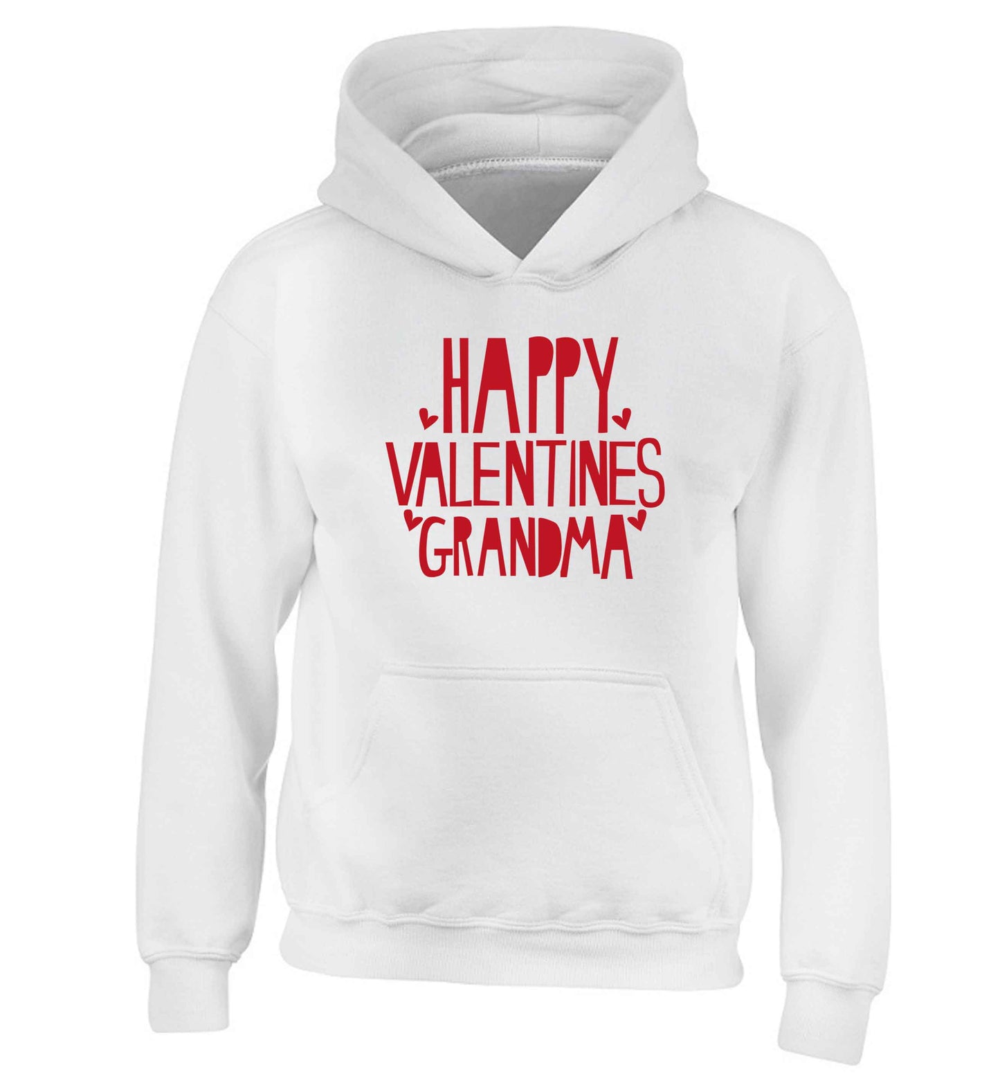 Happy valentines grandma children's white hoodie 12-13 Years