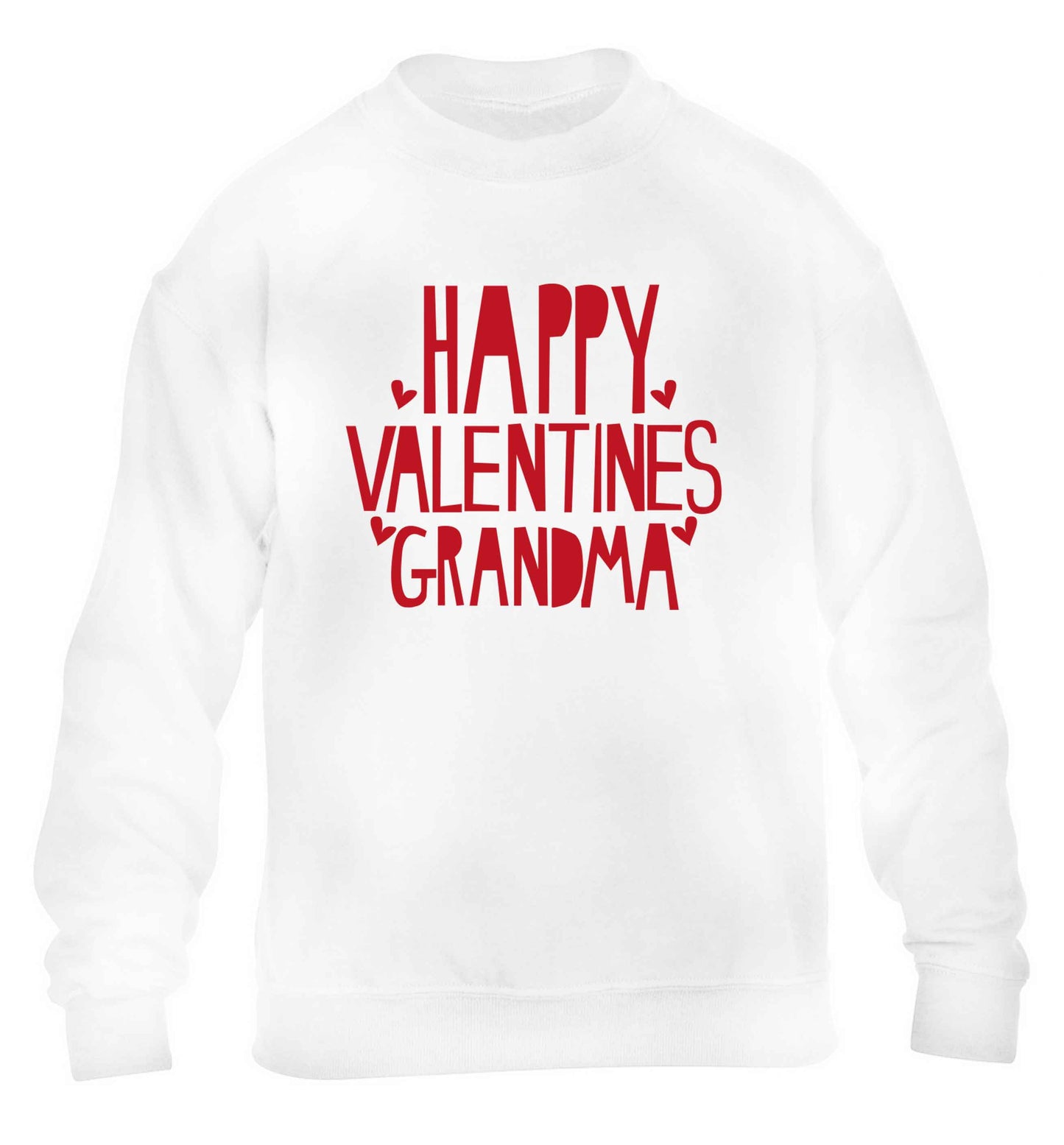 Happy valentines grandma children's white sweater 12-13 Years