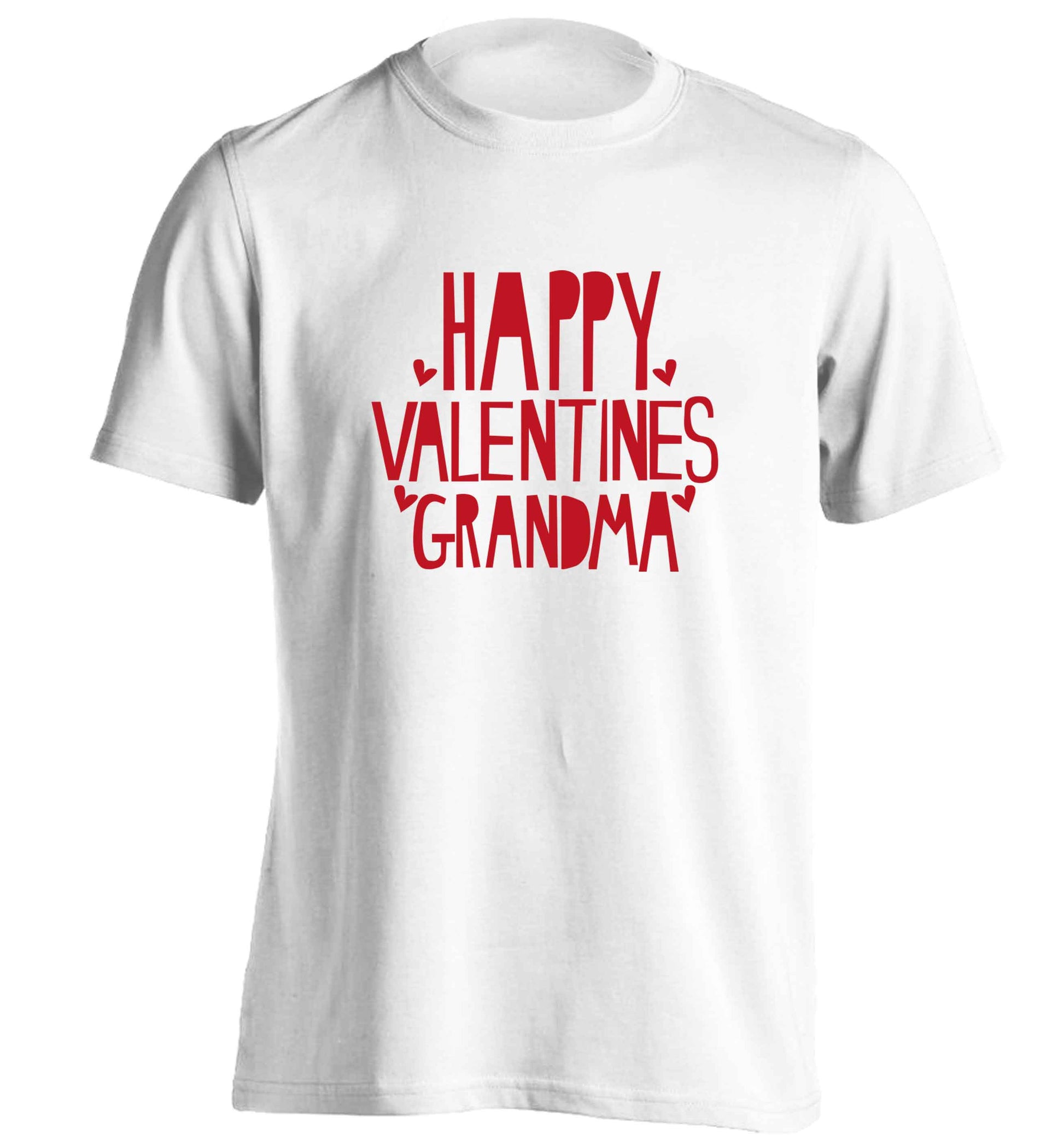 Happy valentines grandma adults unisex white Tshirt 2XL