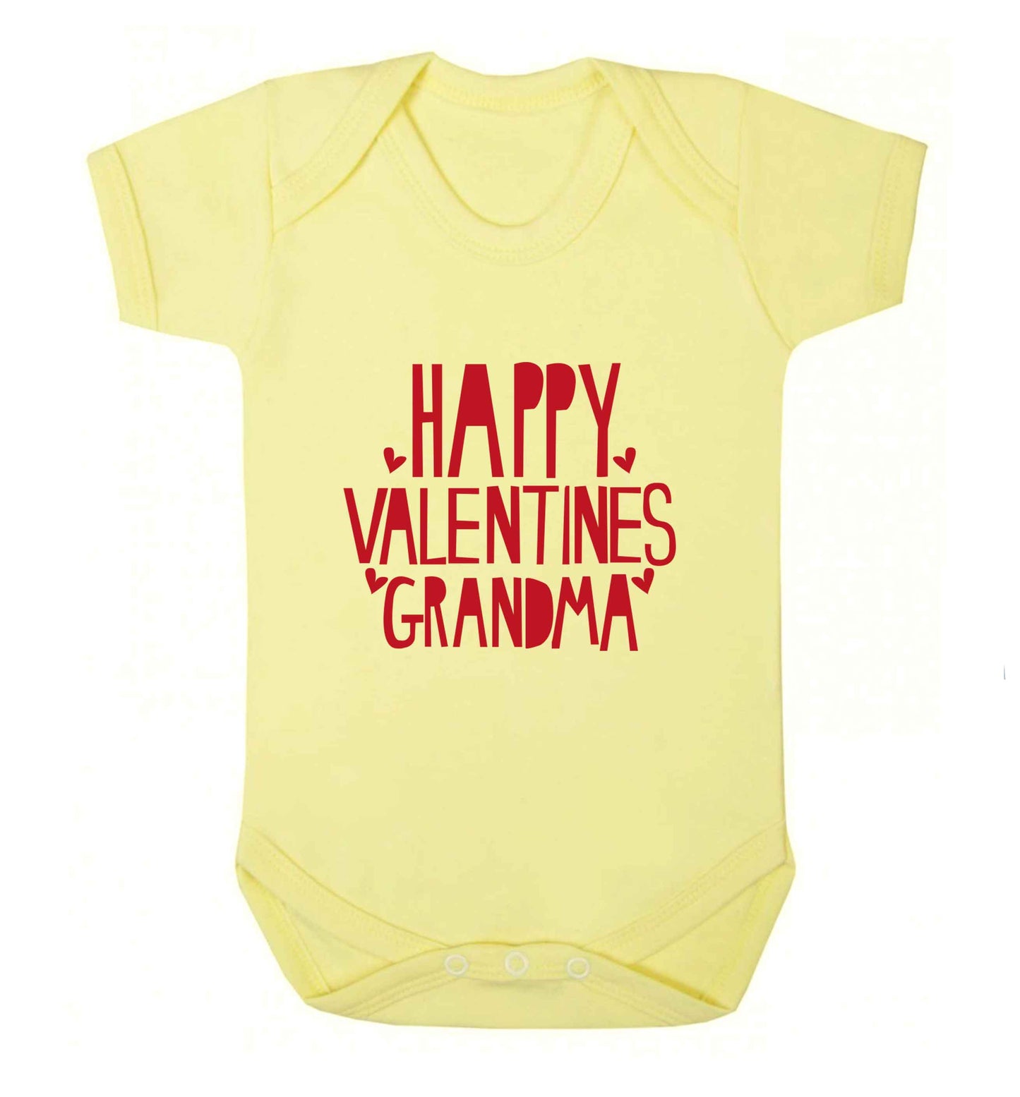 Happy valentines grandma baby vest pale yellow 18-24 months