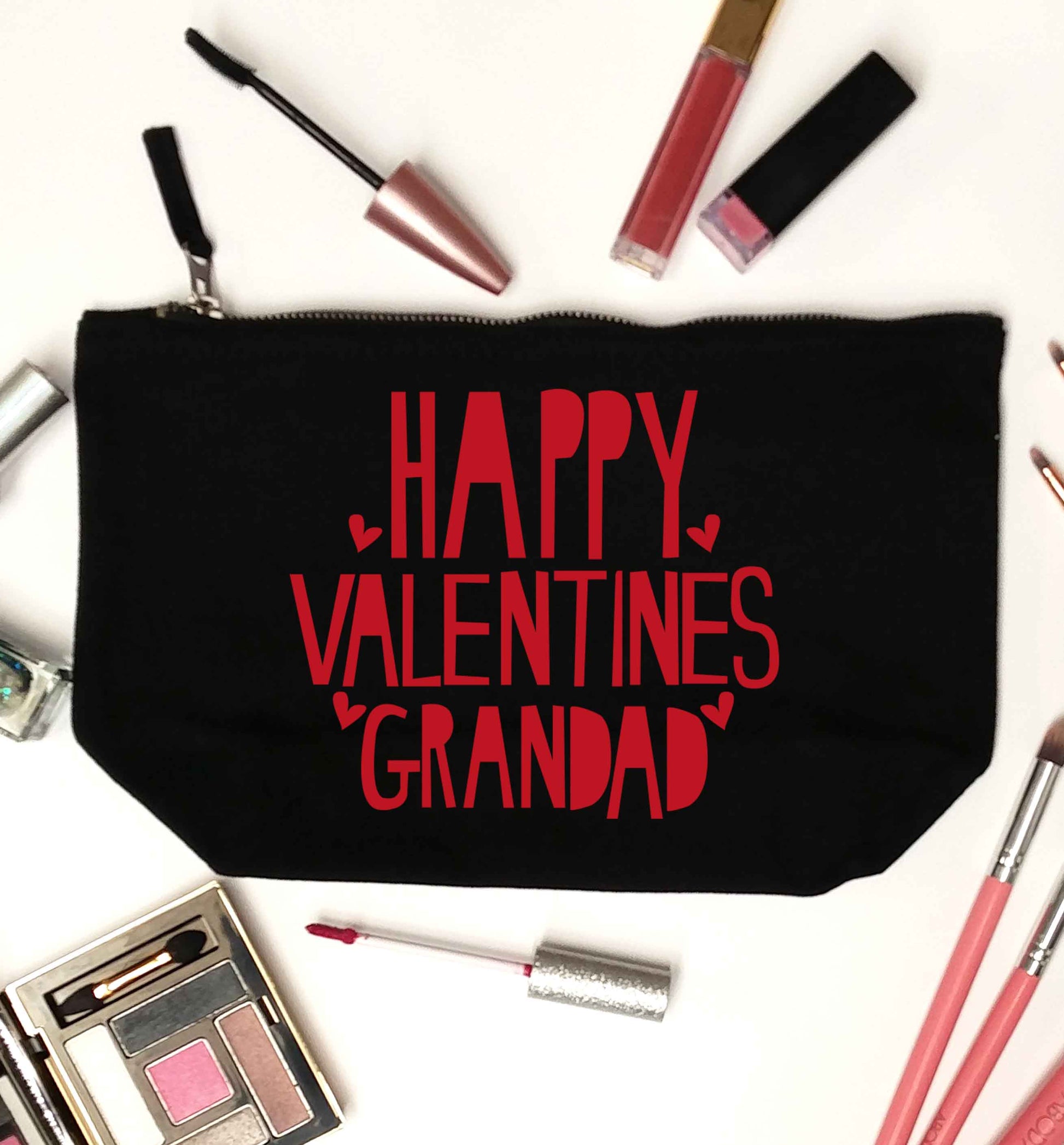 Happy valentines grandad black makeup bag