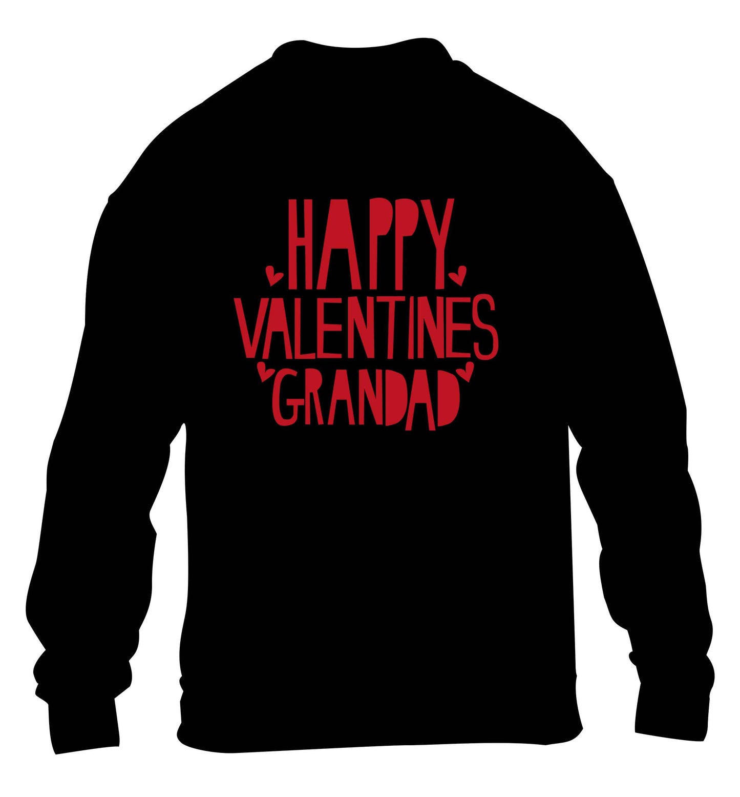 Happy valentines grandad children's black sweater 12-13 Years